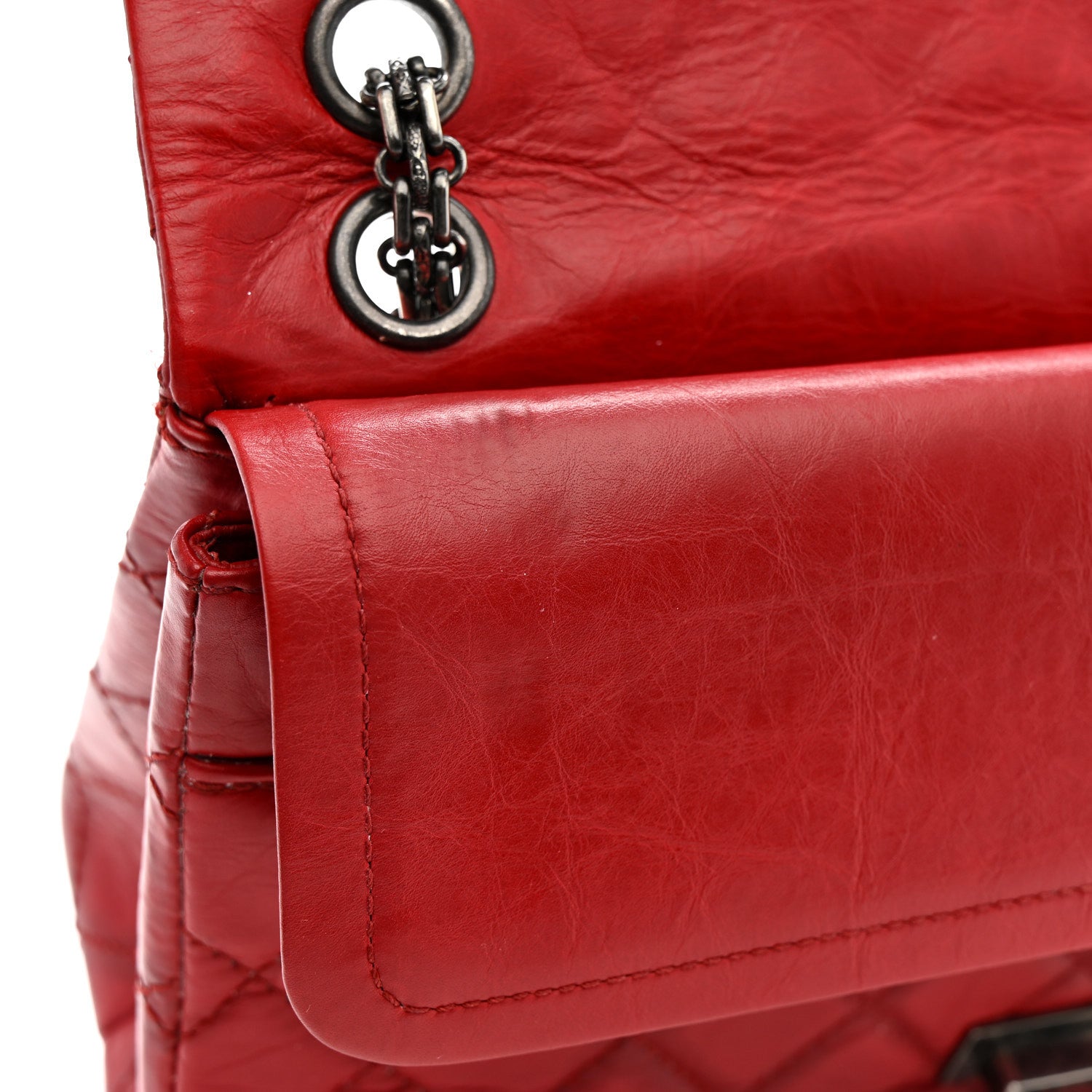 Aged Calfskin Quilted 2.55 Reissue 226 Flap Red