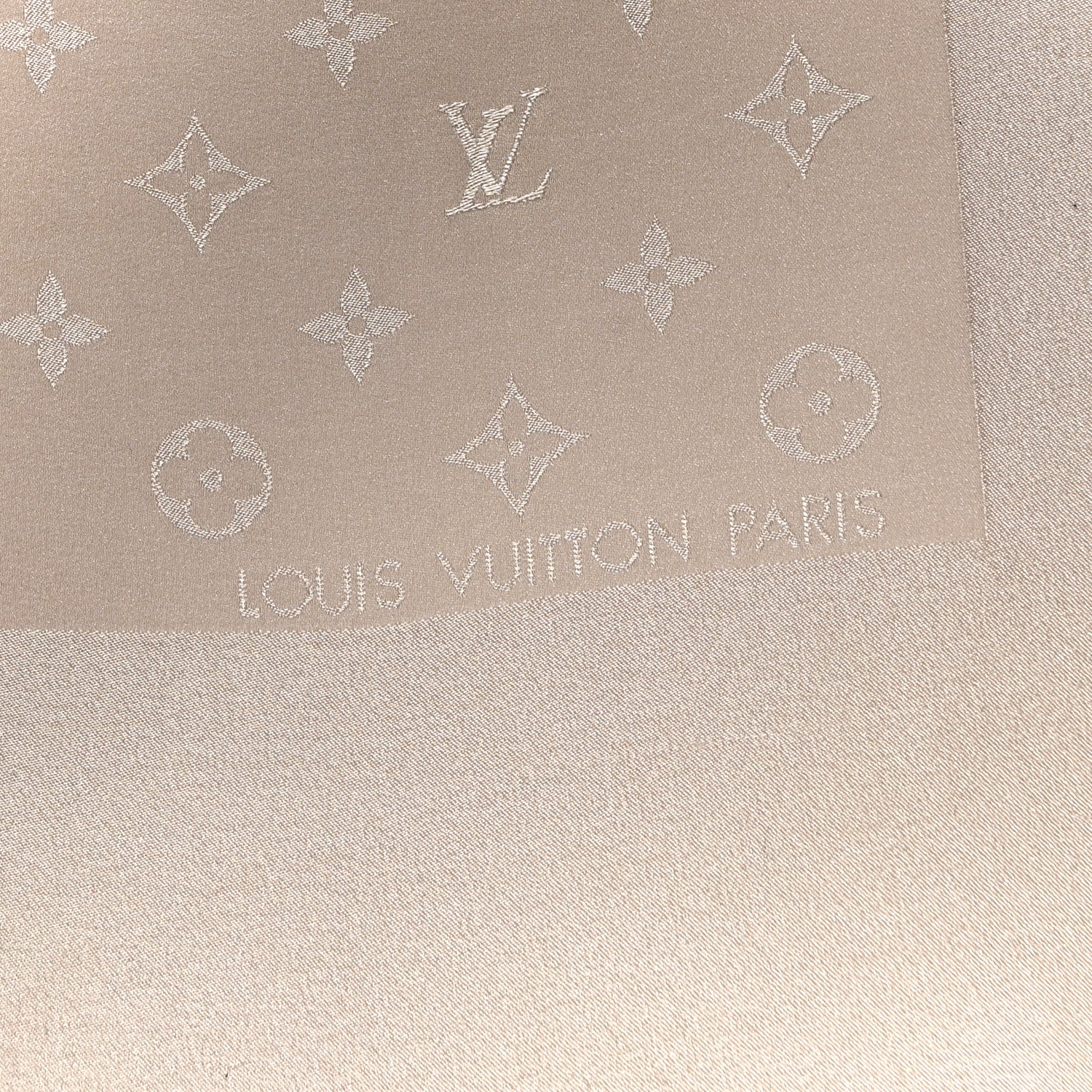 Silk Monogram Shawl Beige