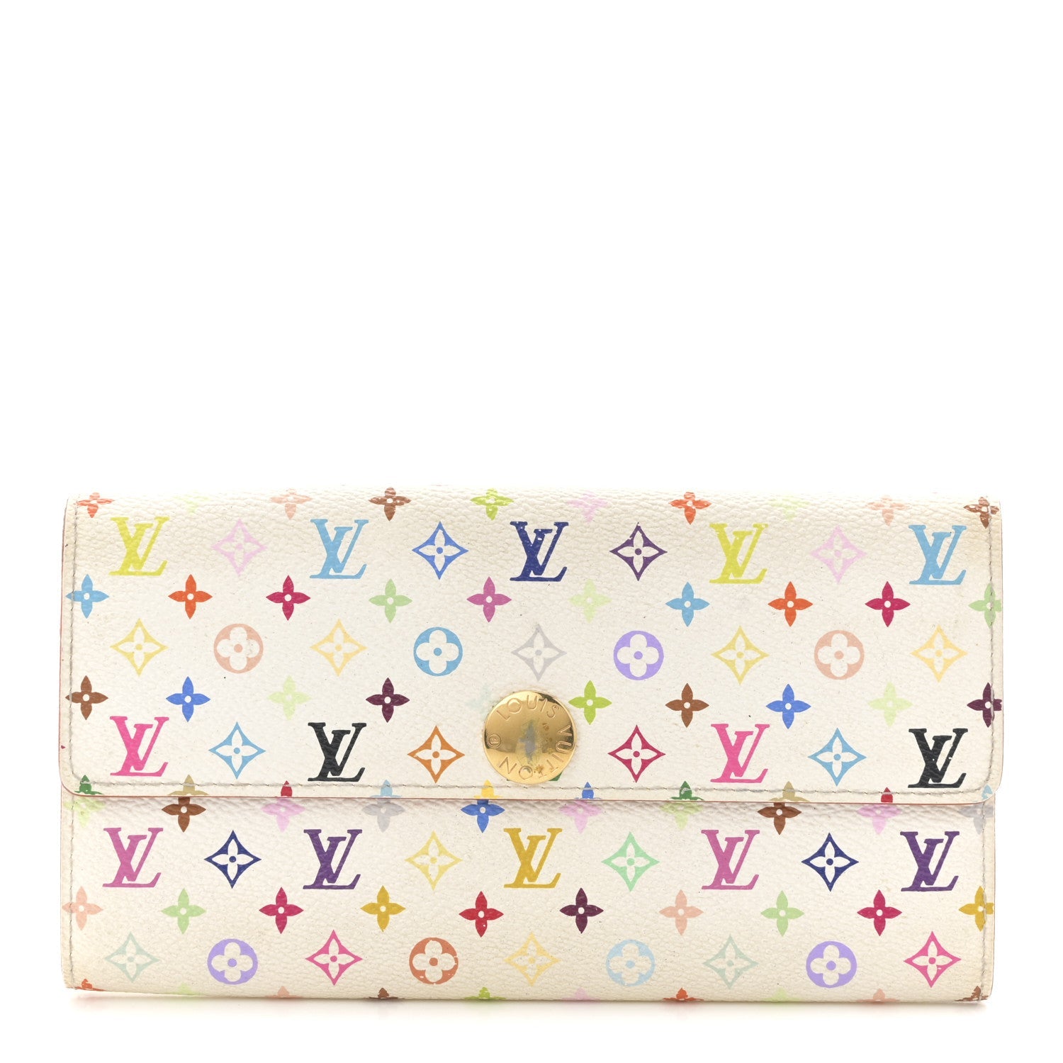 Monogram Multicolor Sarah Wallet White