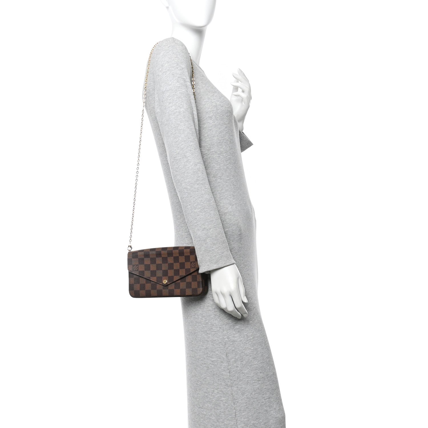 Damier Ebene Pochette Felicie Chain Wallet