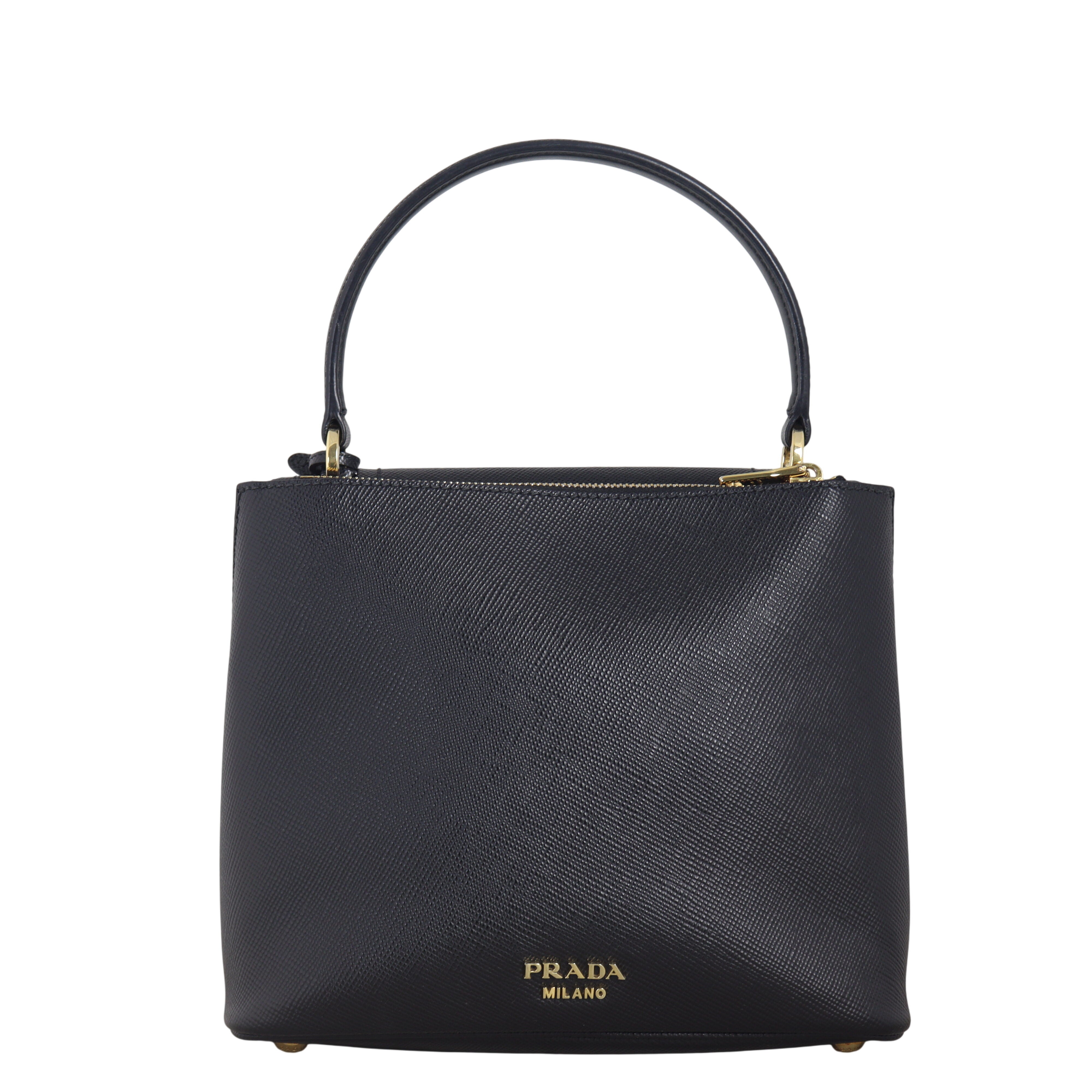 Prada Saffiano Cuir Ingrid Top Handle Bag