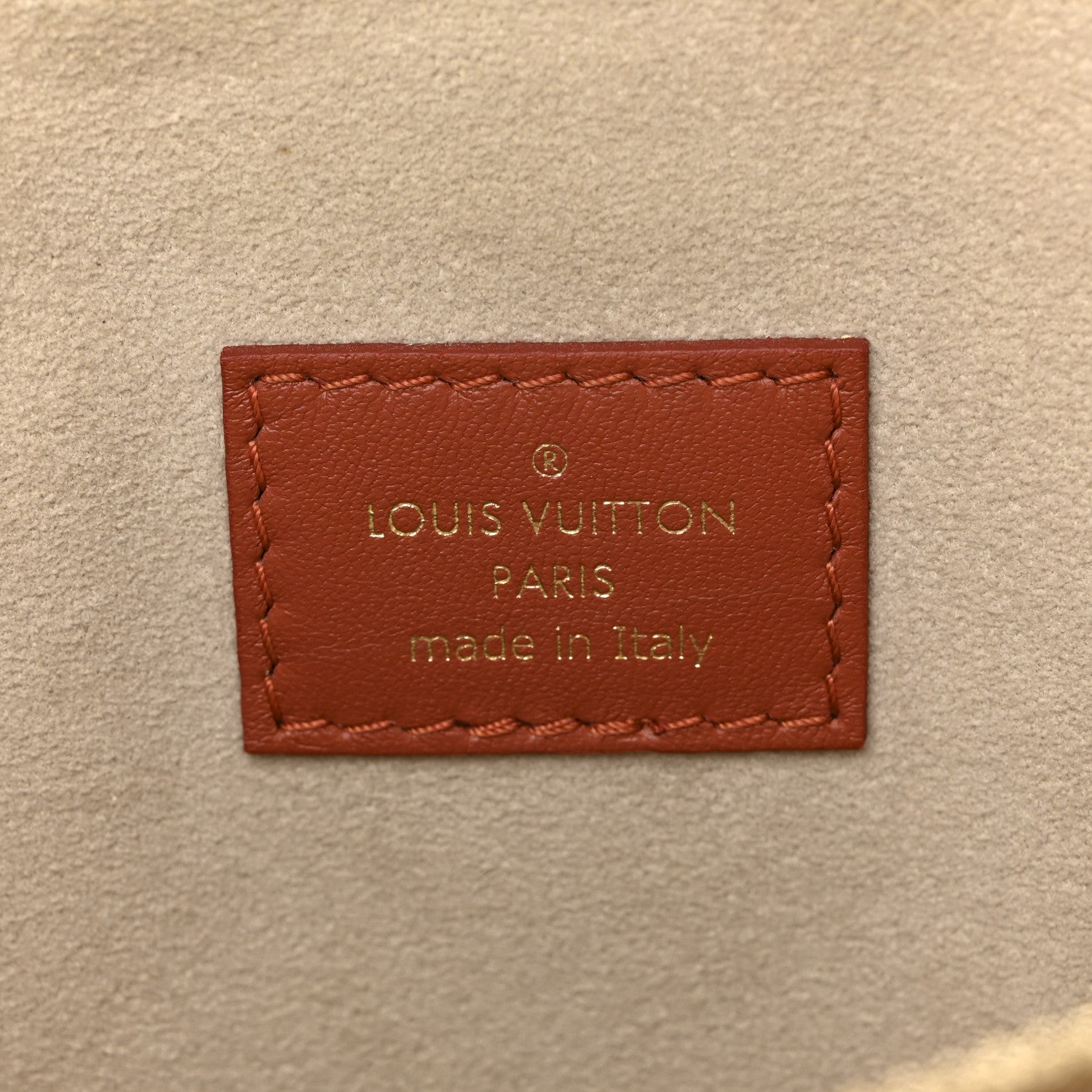 Lambskin Embossed Monogram Coussin PM Terracotta Brown
