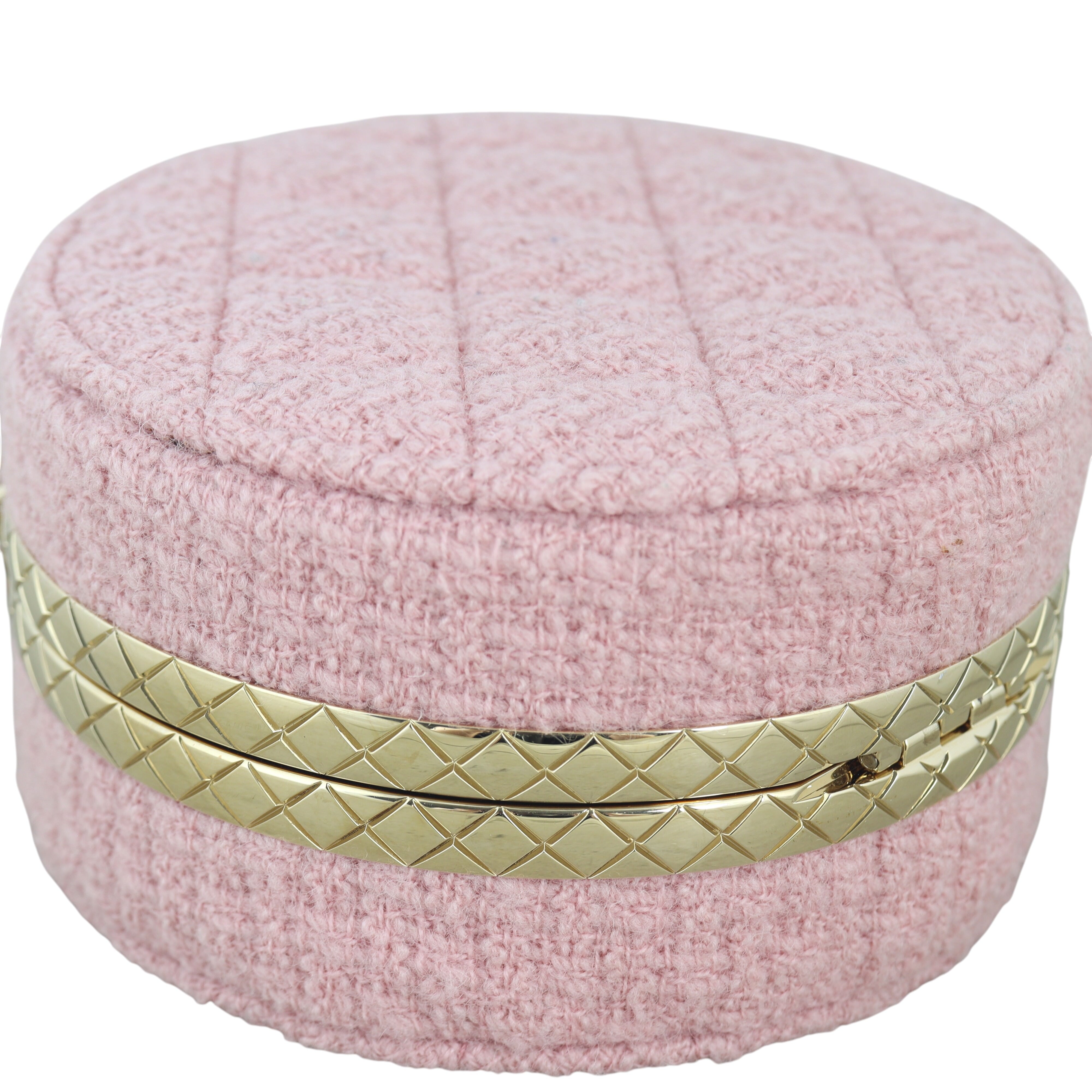Chanel CC Tweed Mini Round Clutch with Chain