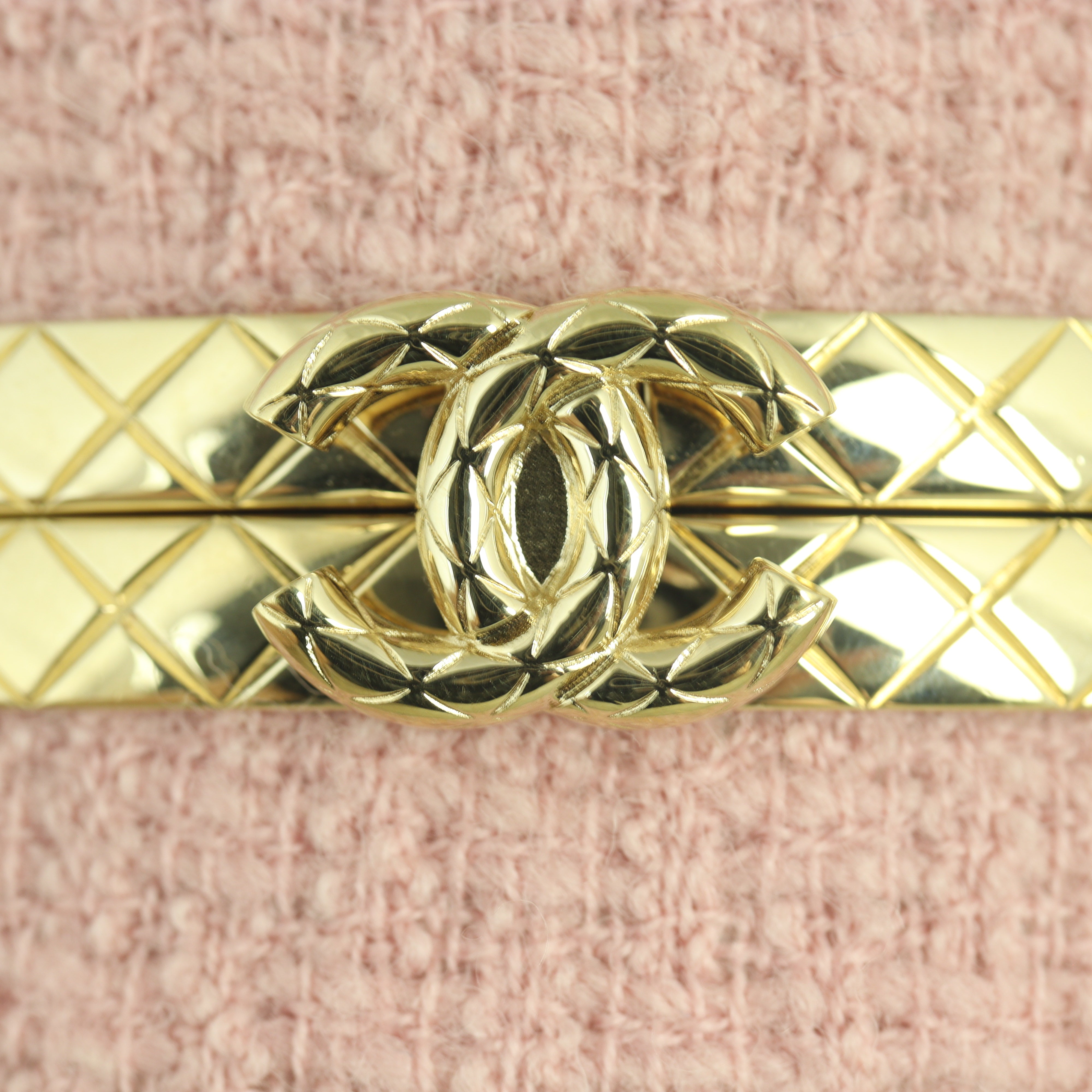 Chanel CC Tweed Mini Round Clutch with Chain