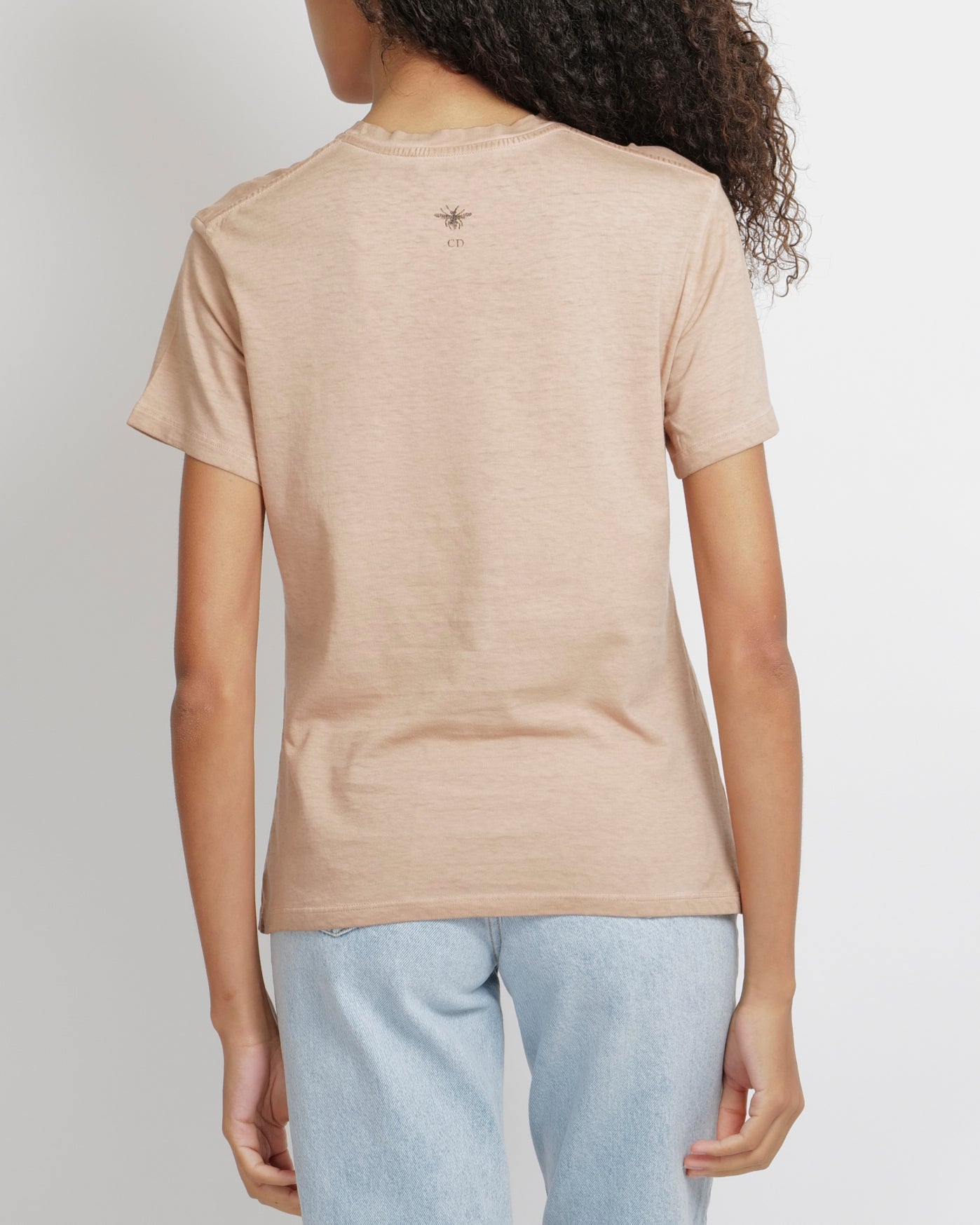 Christian Dior Beige T-Shirt with St Anne Logo Print Size FR 36 (UK 8)