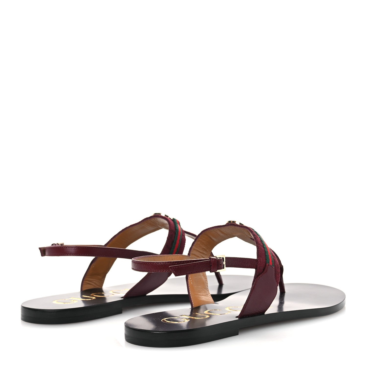 New Canvas GG Malaga Kid Web Interlocking G Womens Thong Sandals 39.5 Rosso Ancora