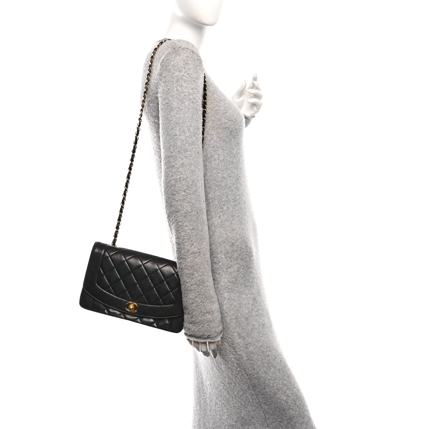 Lambskin Quilted Medium Single Flap Black