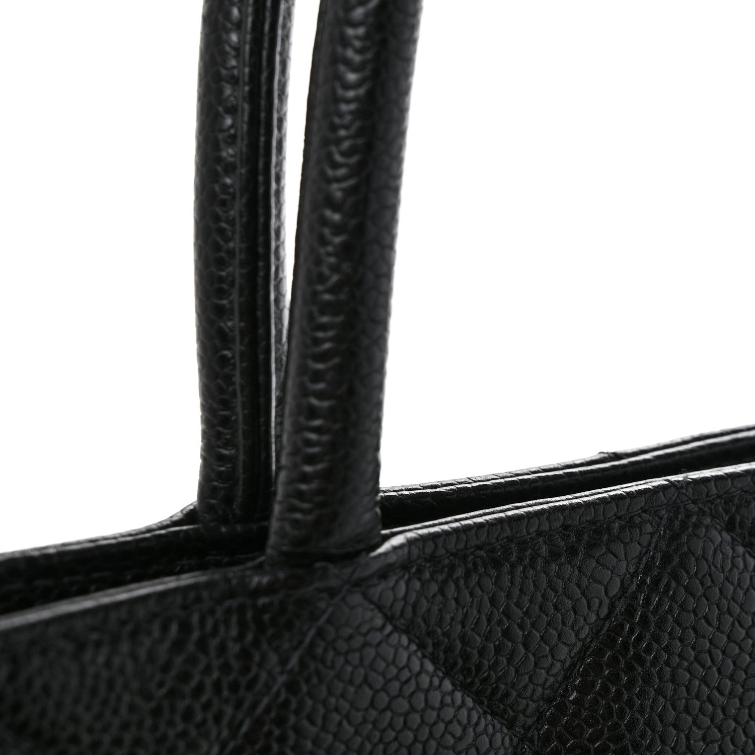 Caviar Quilted Medallion Tote Black