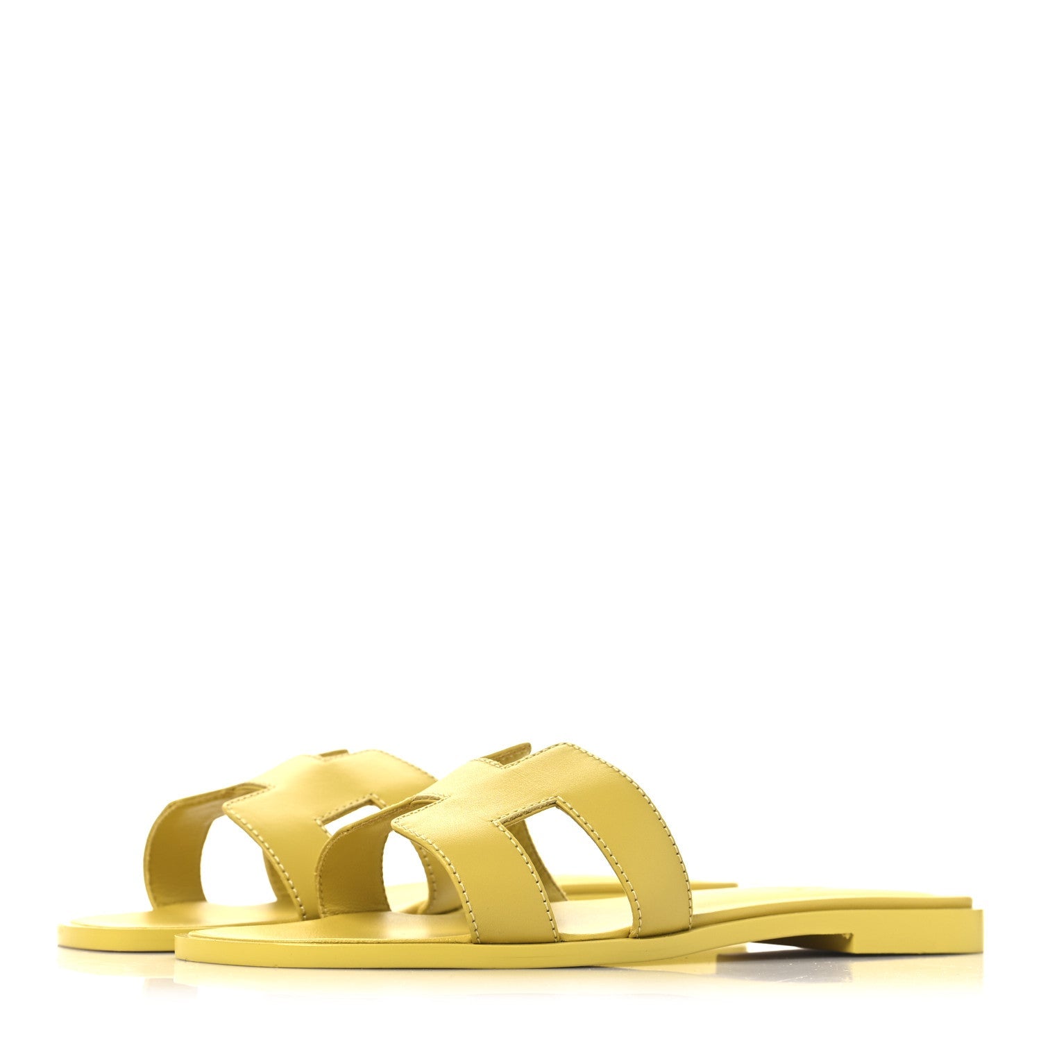 Box Calfskin Oran Sandals 36.5 Jaune Citron