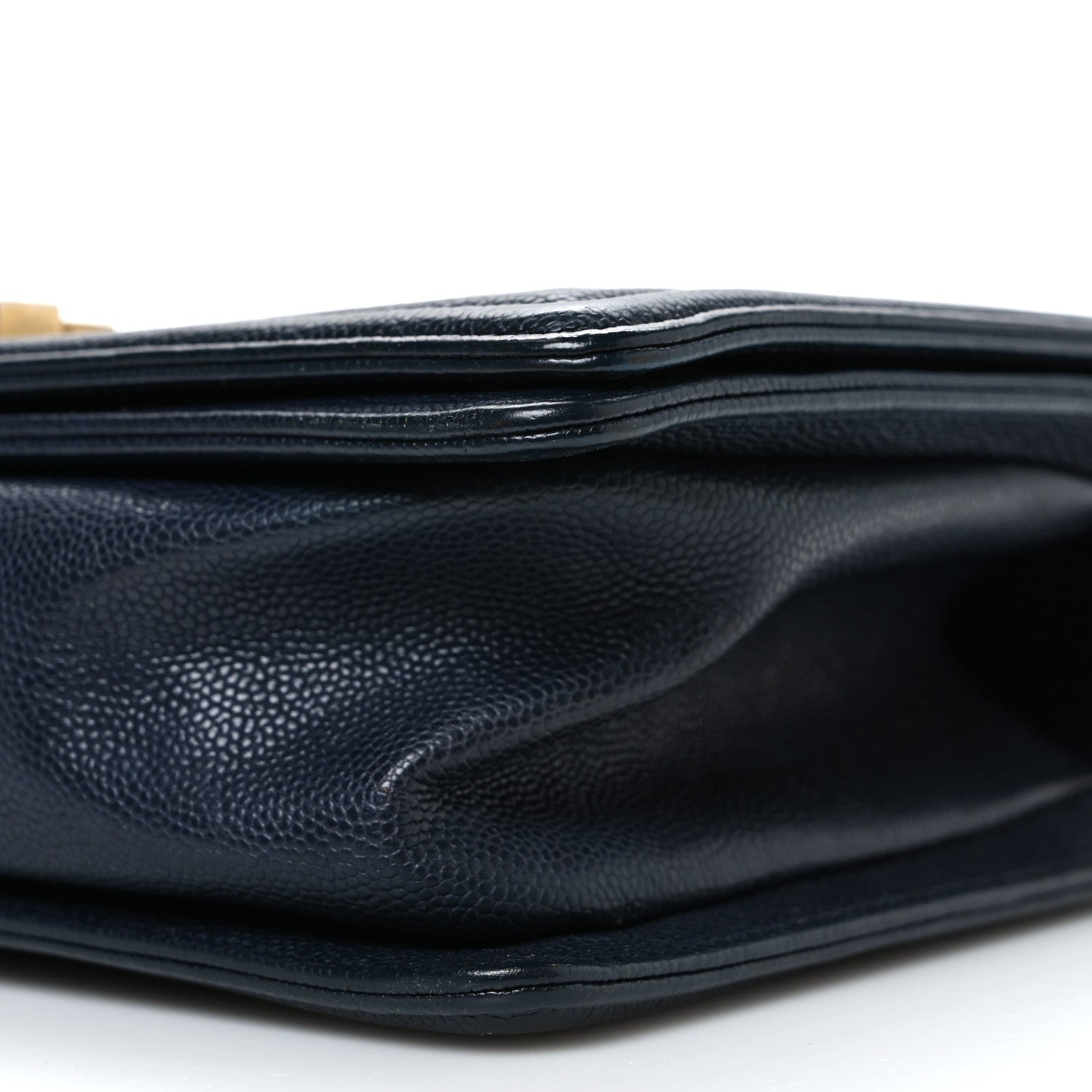 Metallic Caviar Quilted Medium Boy Flap Navy