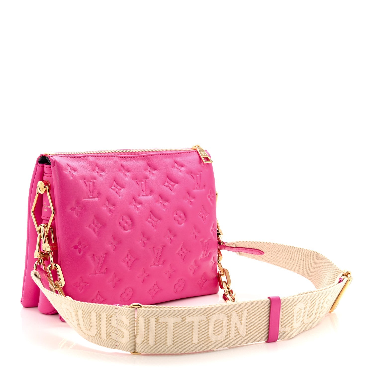 Lambskin Embossed Monogram Coussin PM Rose Miami
