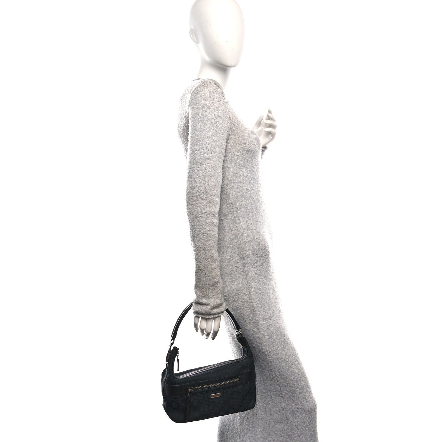 GG Canvas Monogram Shoulder Bag Black