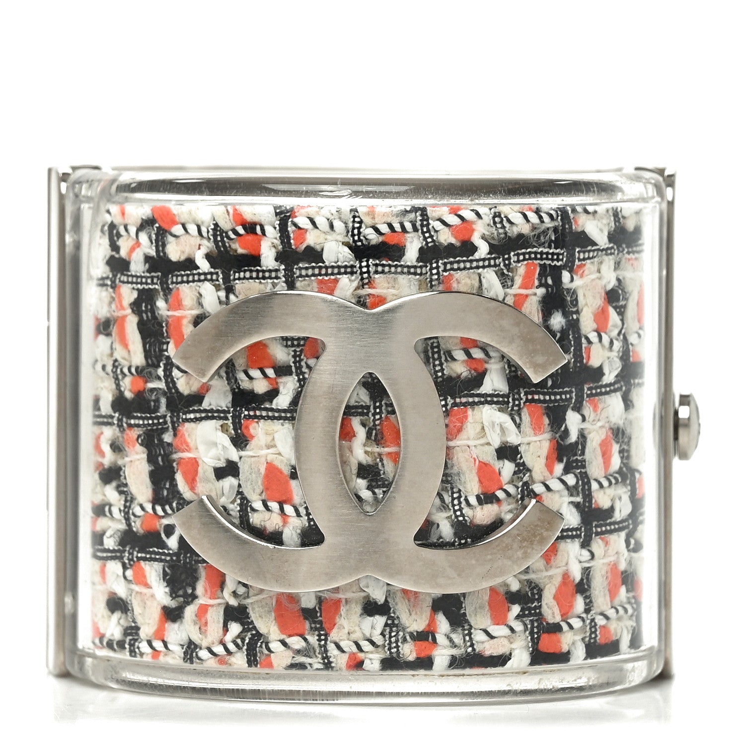 Resin Tweed CC Cuff Bracelet Multicolor