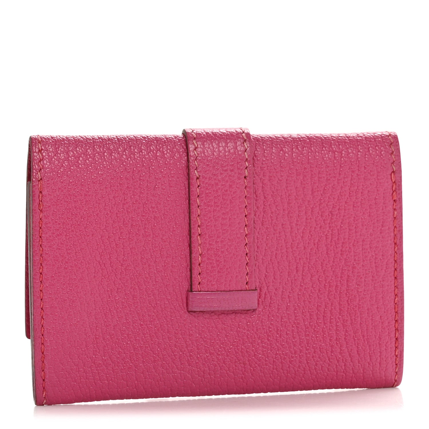 Chevre Mysore Bearn Card Case Wallet Rose Shocking