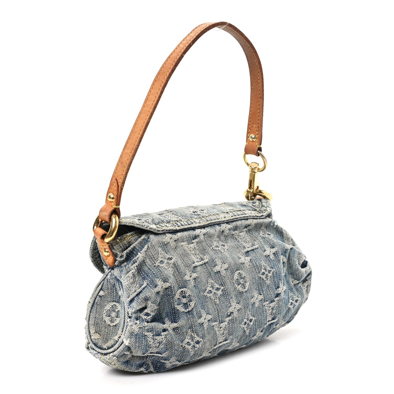 Monogram Denim Mini Pleaty Blue