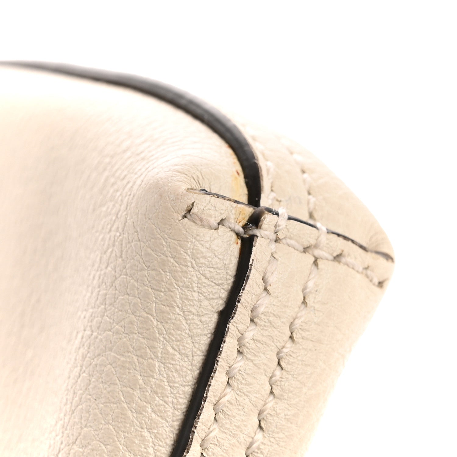 Pebbled Calfskin Medium Logo Portfolio Clutch White
