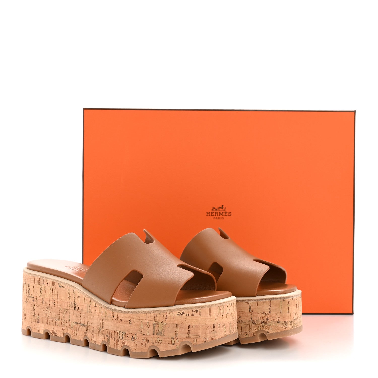 Calfskin Cork Eze 30 Sandals 35 Gold