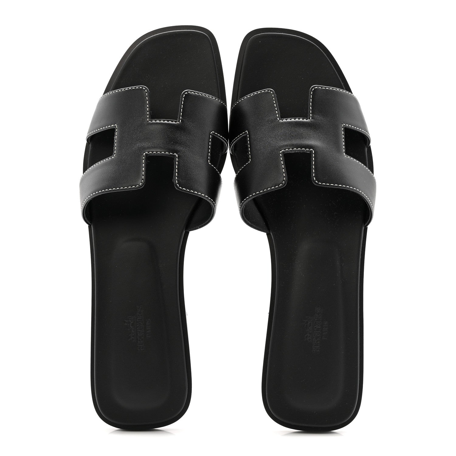 Box Calfskin Oran Sandals 40 Black