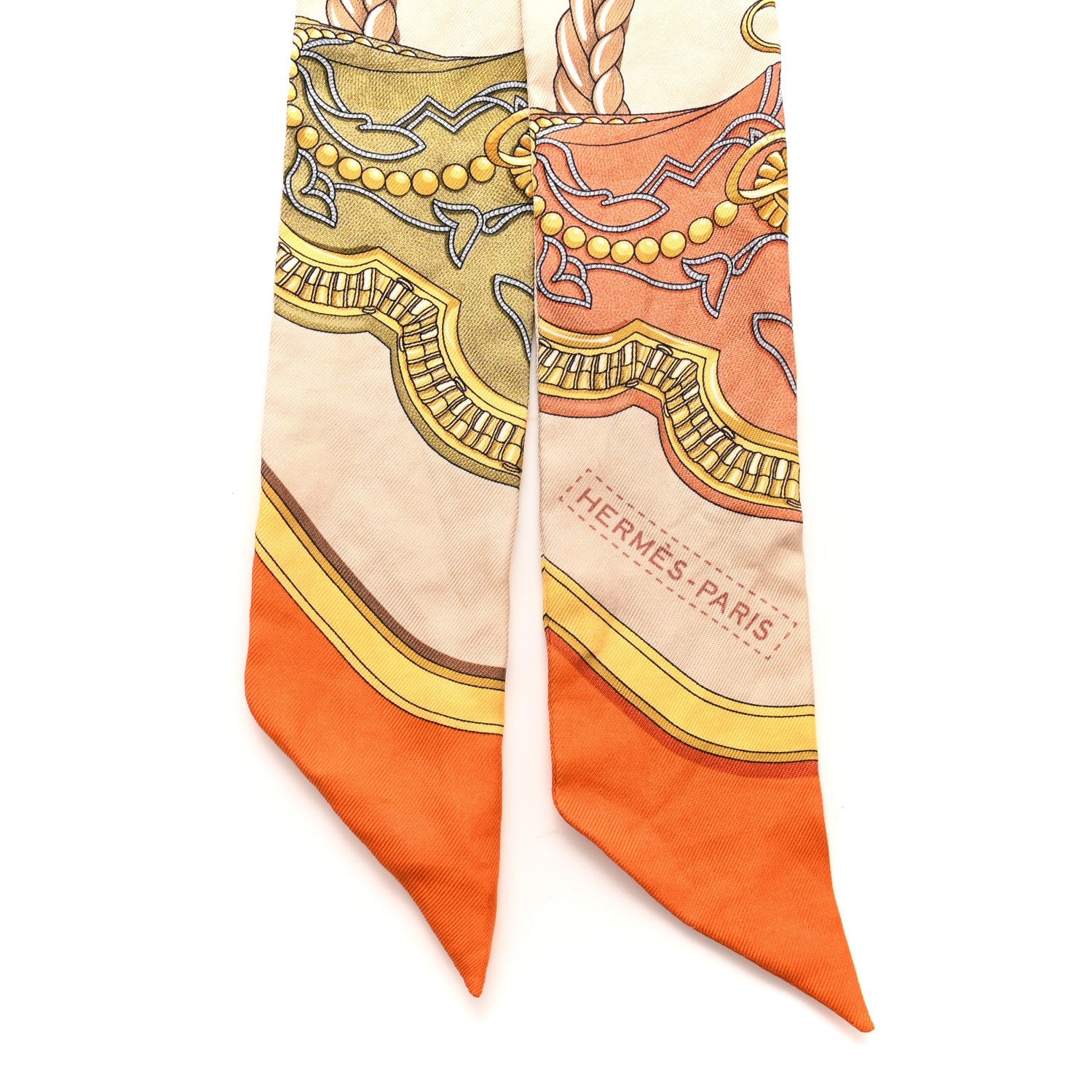 Silk Grand Apparat Twilly Beige Orange Jaune