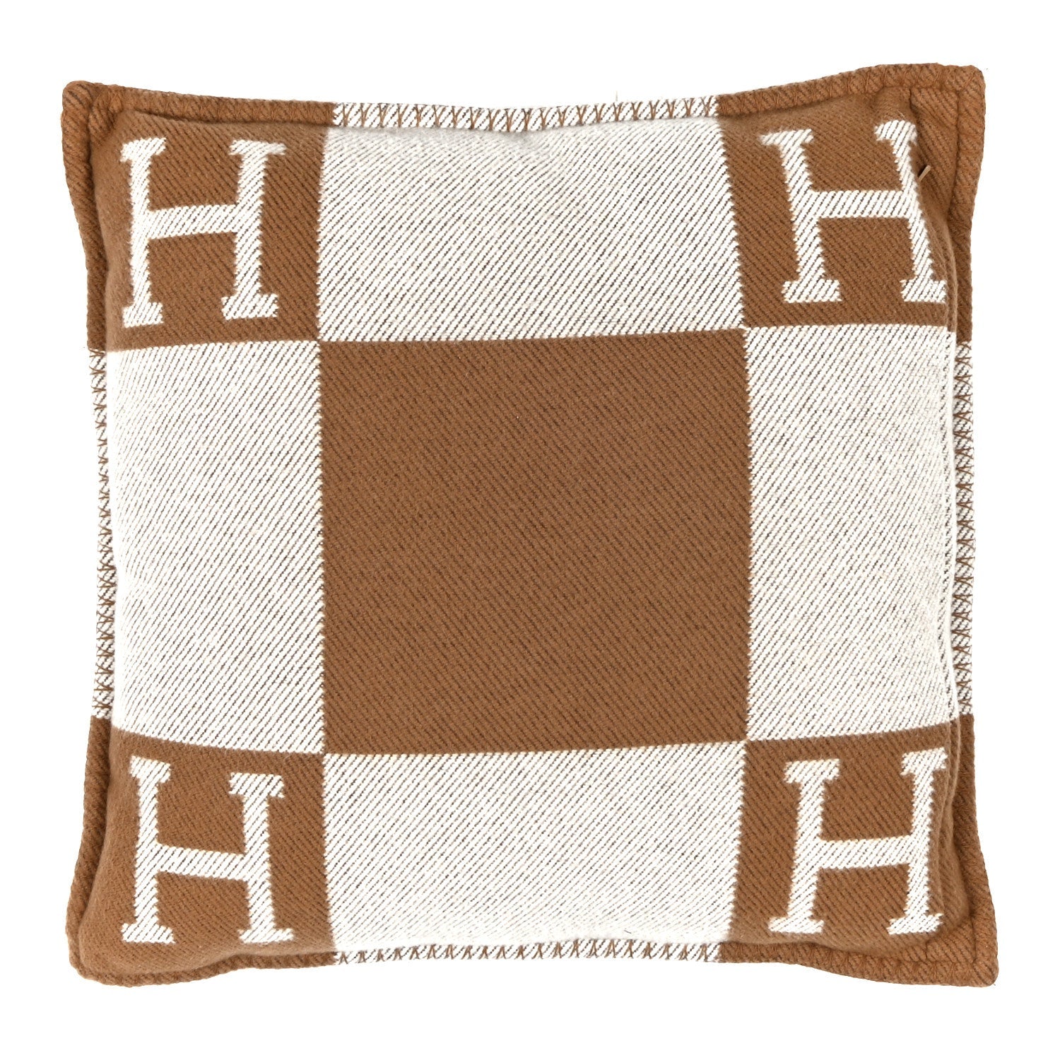 Wool Cashmere Avalon Pillow PM Ecru Camel