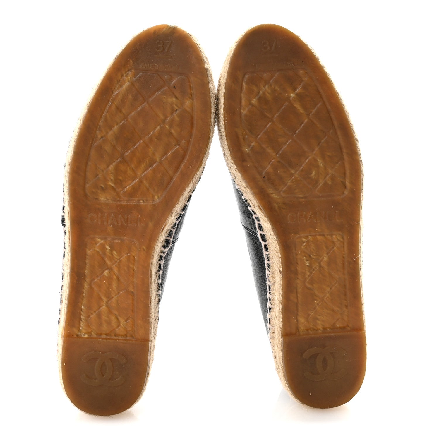 Lambskin CC Espadrilles 37 Black