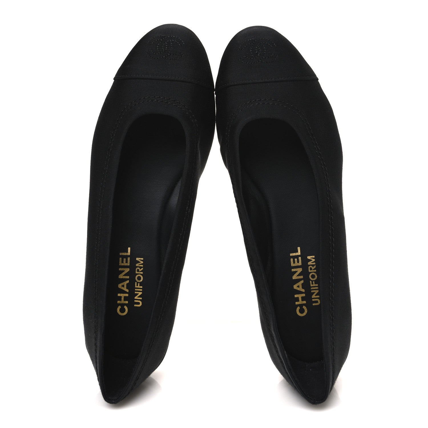 Grosgrain Cap Toe Uniform Ballerina Flats 36.5 Black