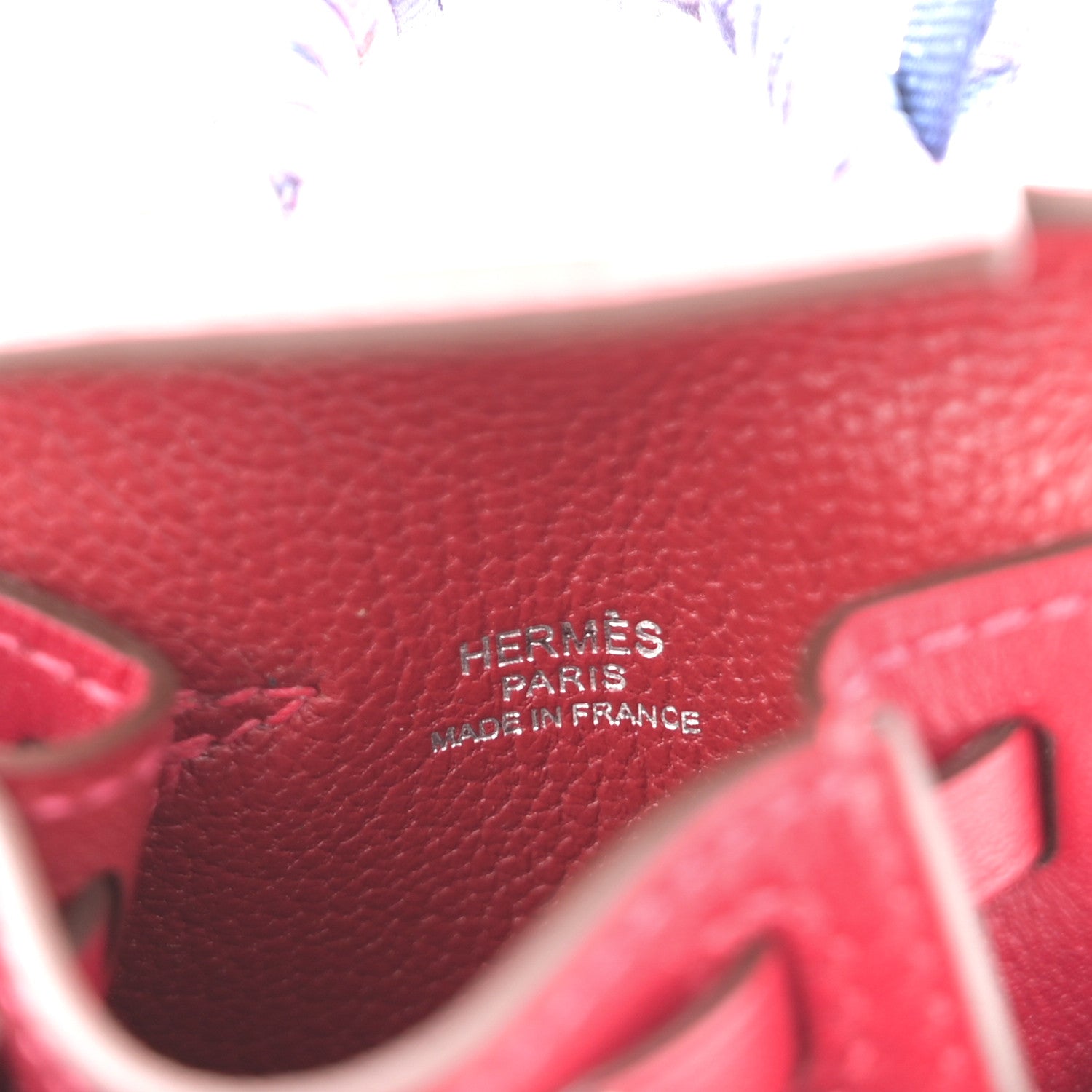 Tadelakt Mini Kelly Twilly Bag Charm Rouge Vif
