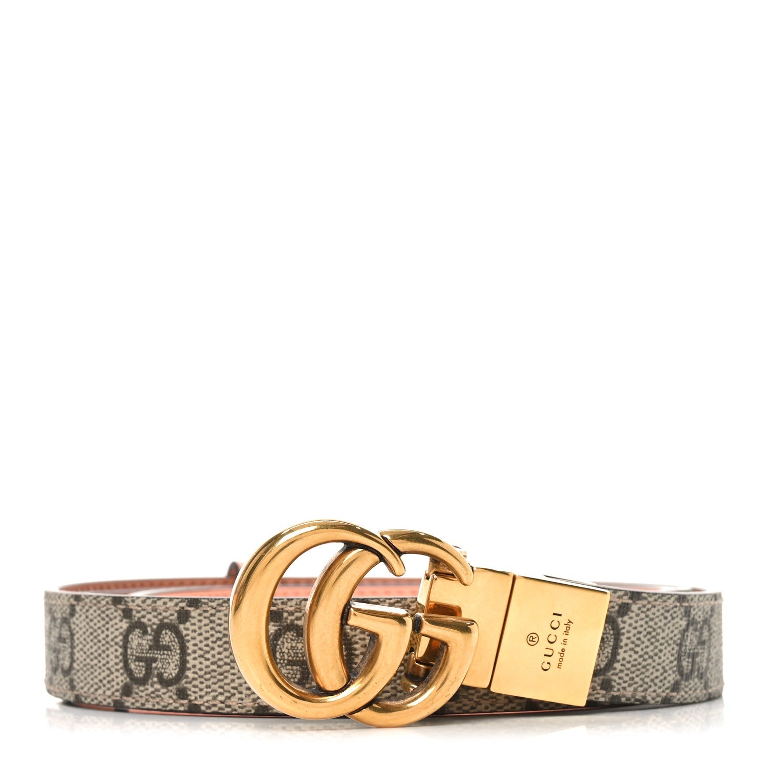 Calfskin GG Supreme Monogram Double G Reversible 20mm Belt 95 38 Beige Ebony