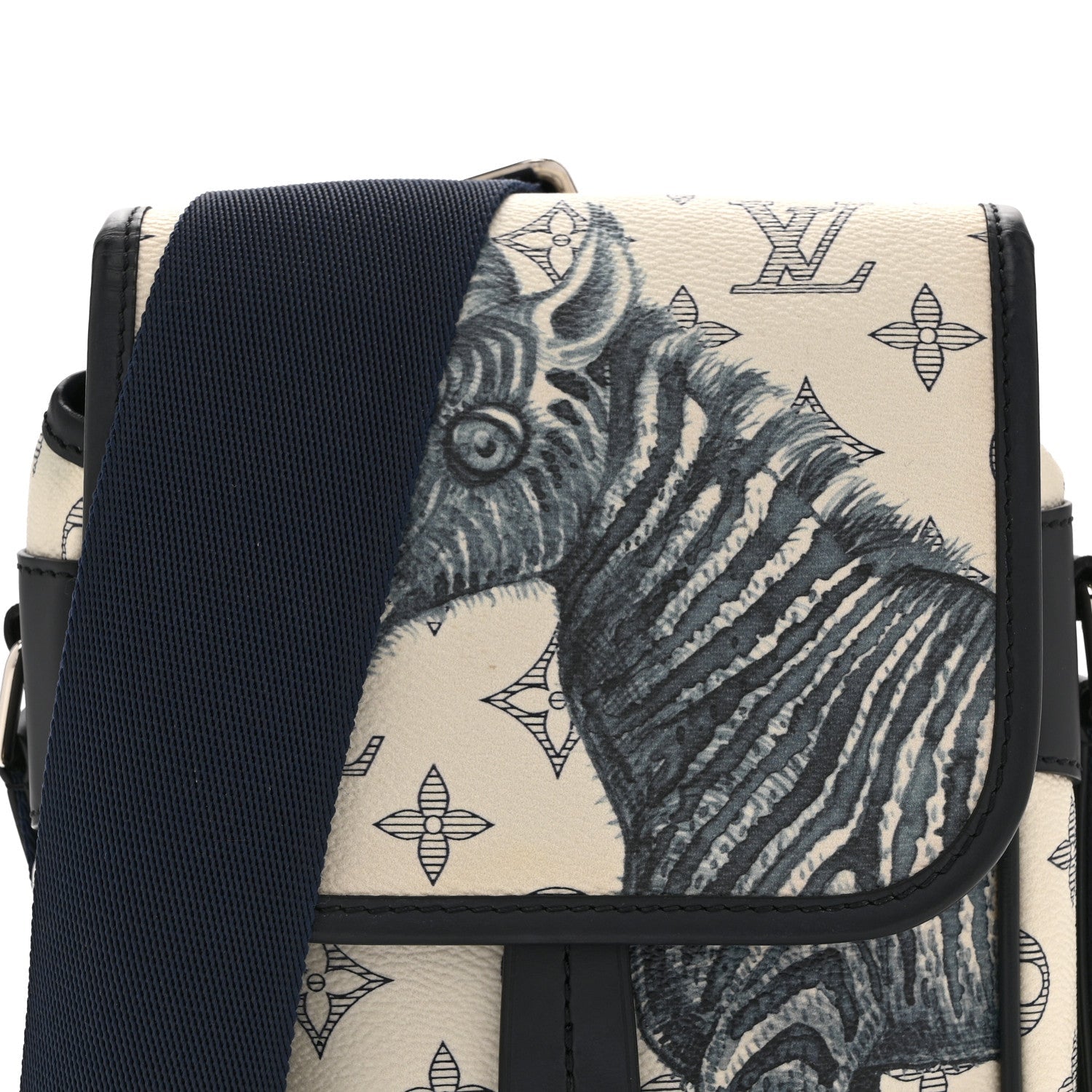 Savane Monogram Zebra Chapman Messenger BB White