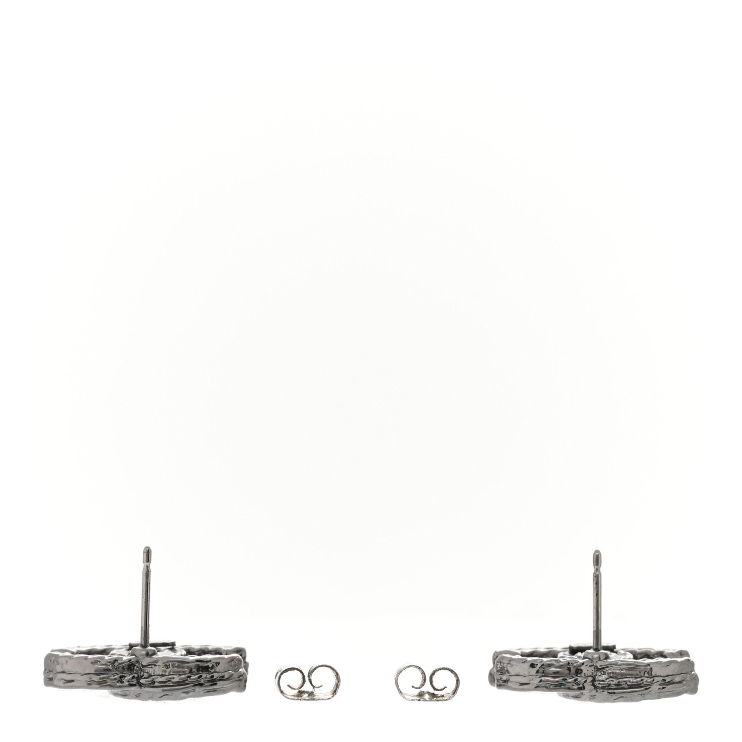 Ruthenium Crystal CC Earrings Black
