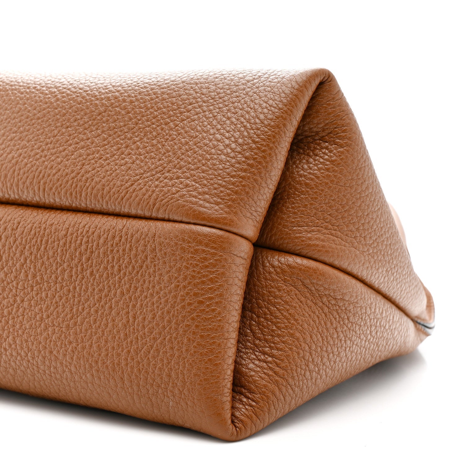 Grained Calfskin Softbit Medium Shoulder Bag Brown