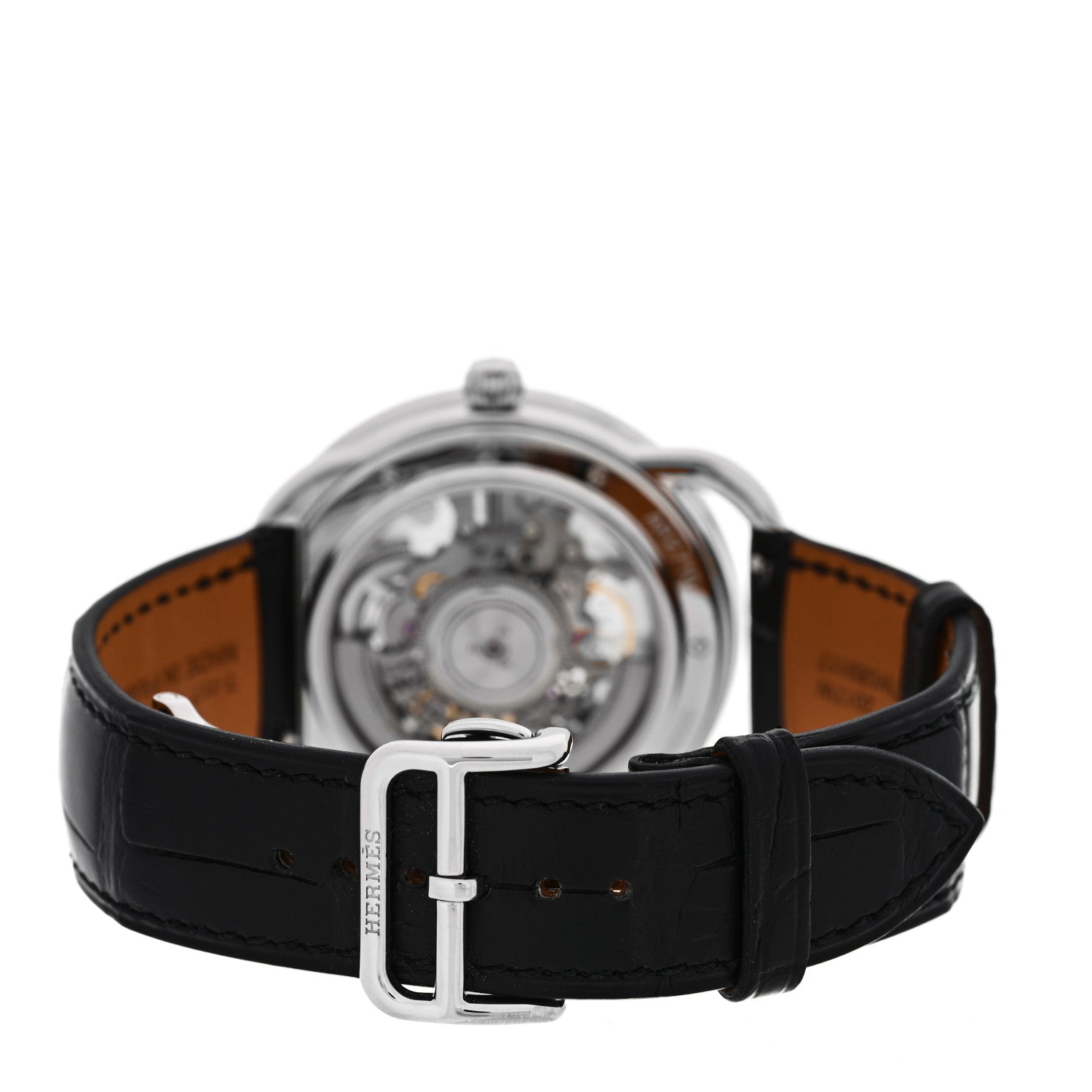 Stainless Steel Alligator 40mm Arceau Squelette Automatic Watch Noir