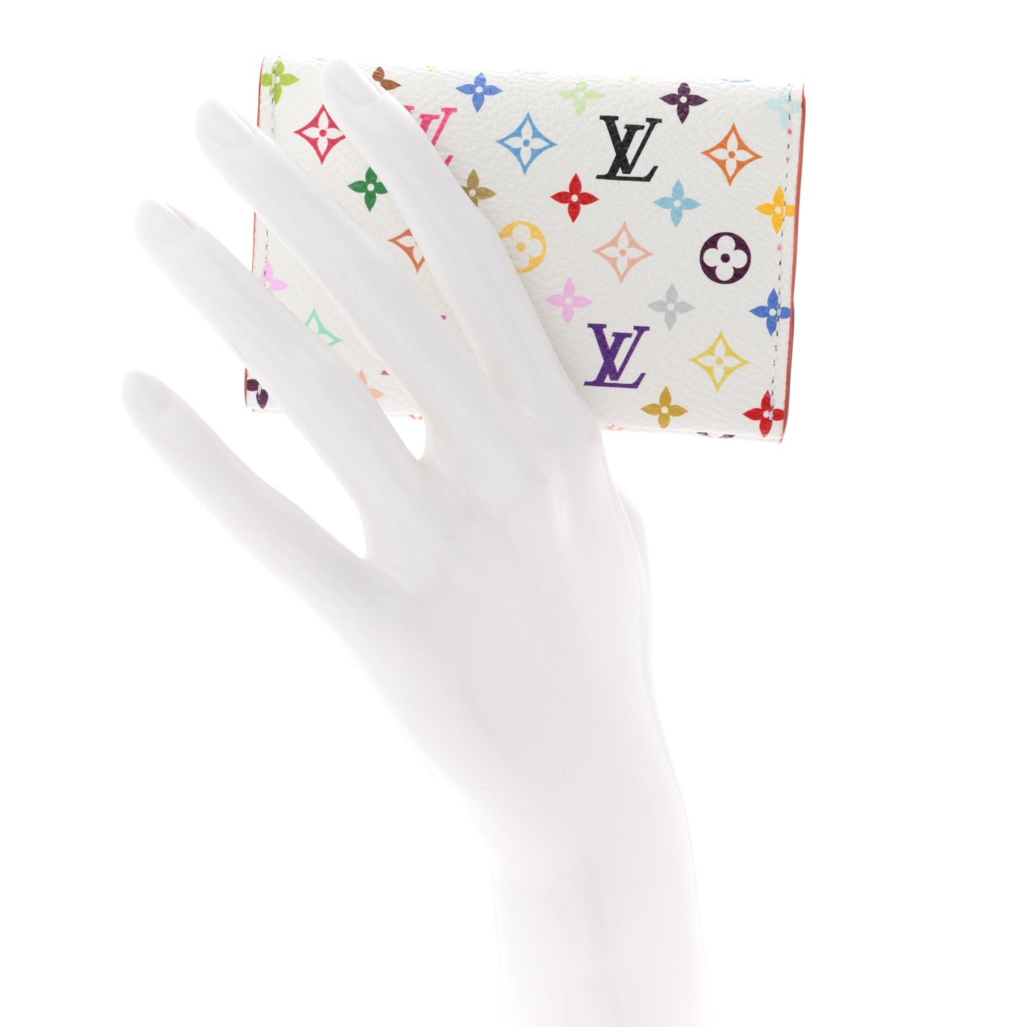 LV X TM Monogram Multicolor Slim Card Holder White
