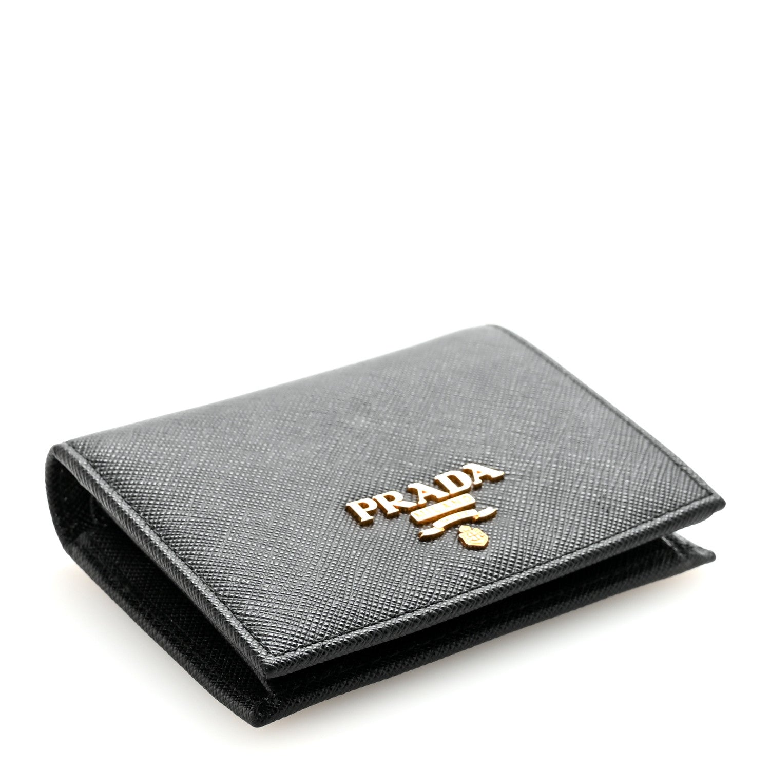 Saffiano Metal Bi-Fold Wallet  Black