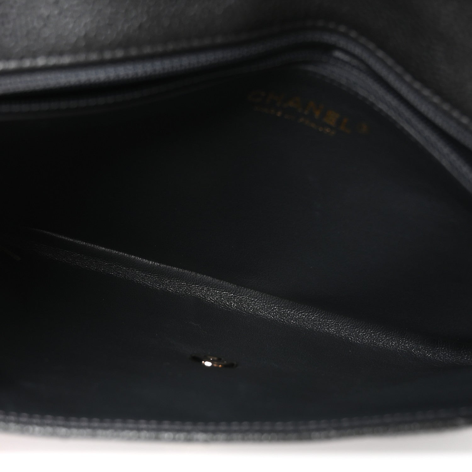 Caviar Quilted Flap Clutch Dark Grey