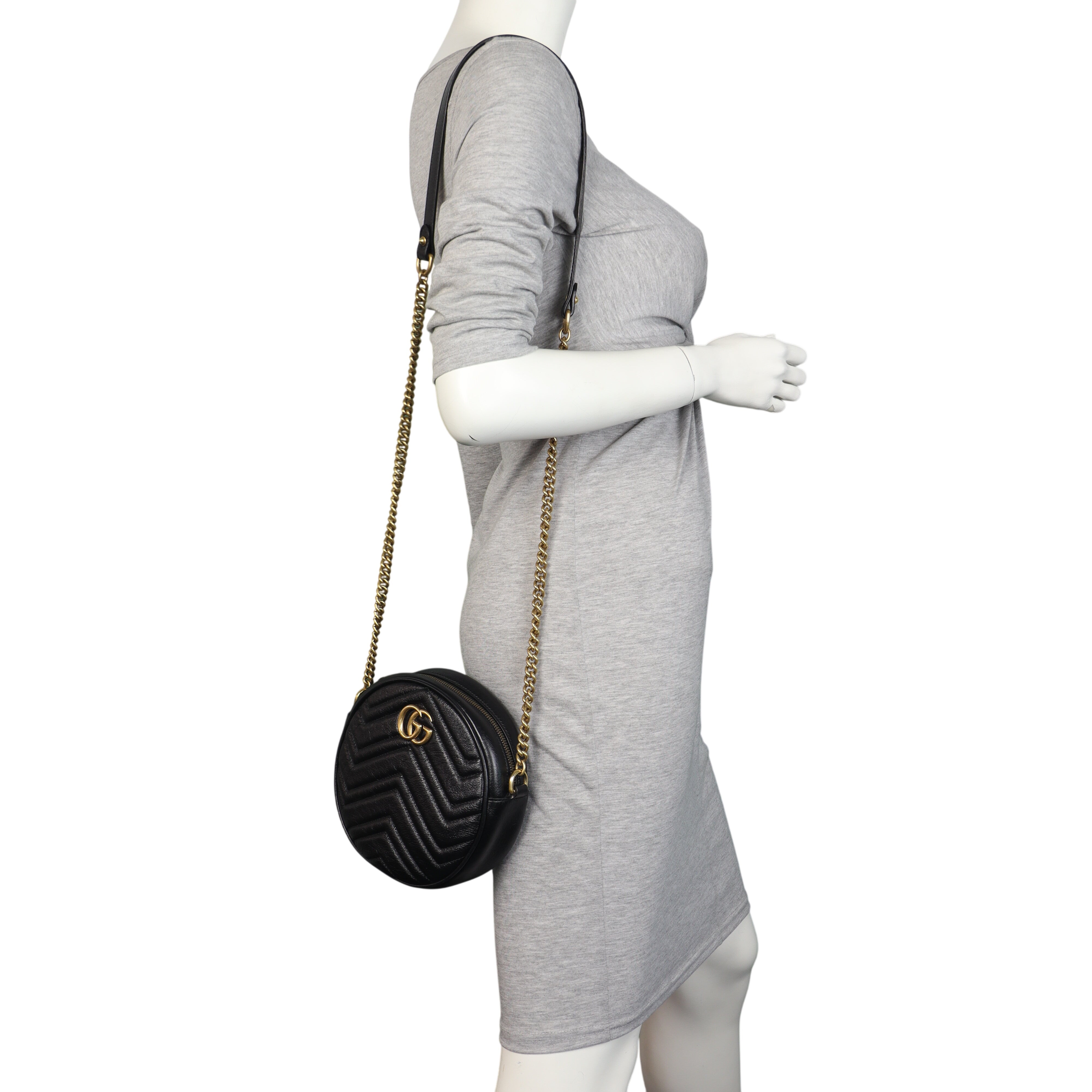 Gucci GG Marmont Round Chain Shoulder Bag