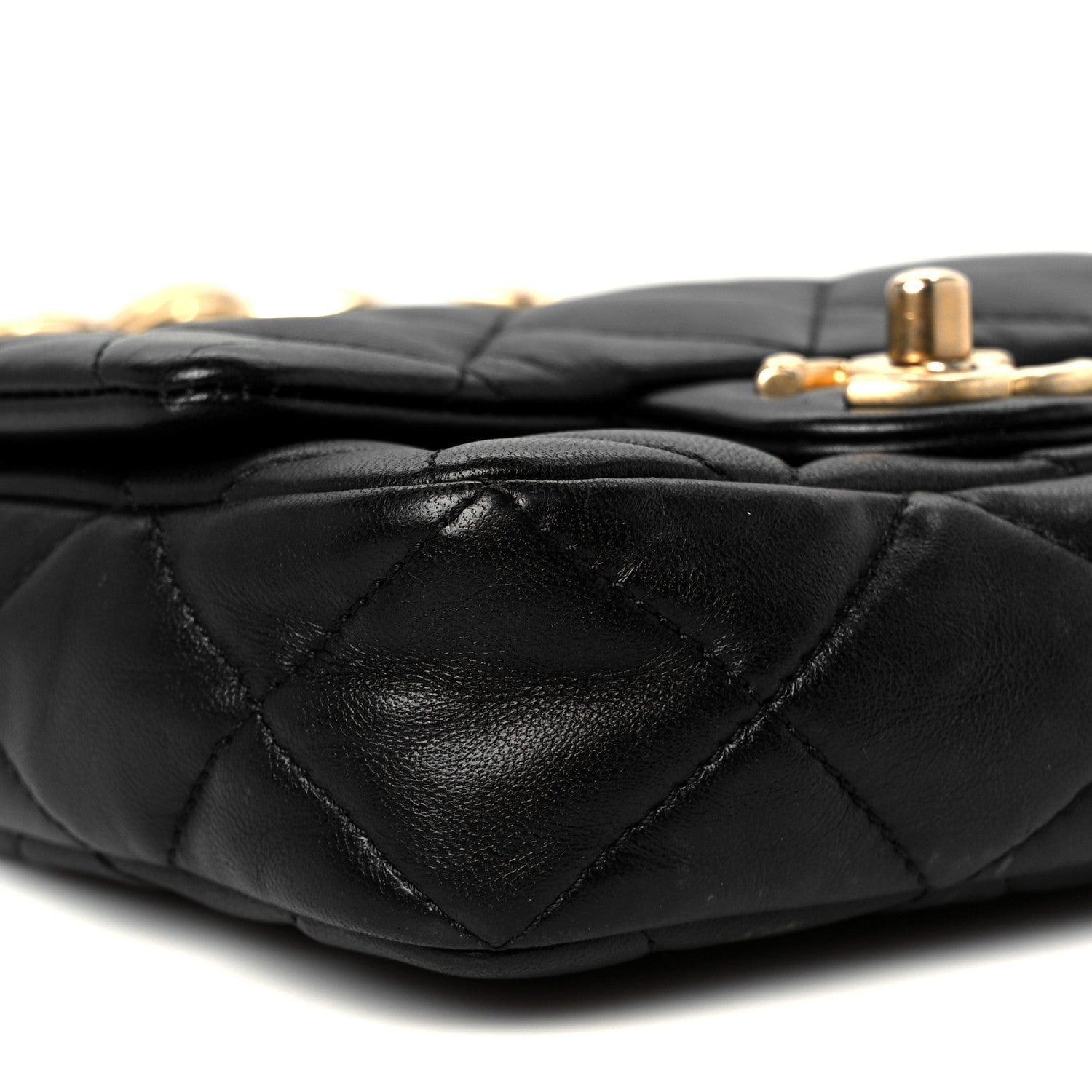 Lambskin Quilted Mini CC Funky Town Flap Black