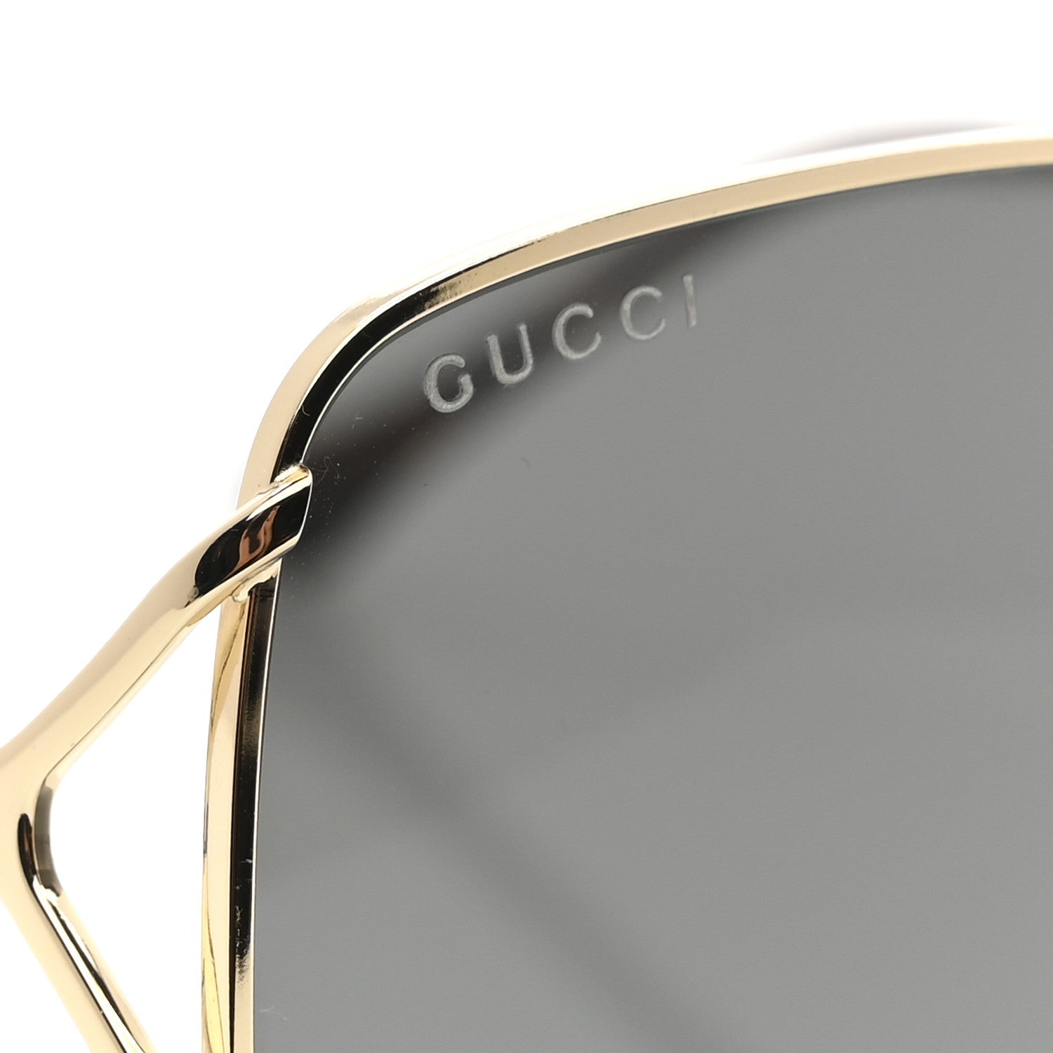 Metal Horsebit Square Frame Sunglasses GG1018SK Gold