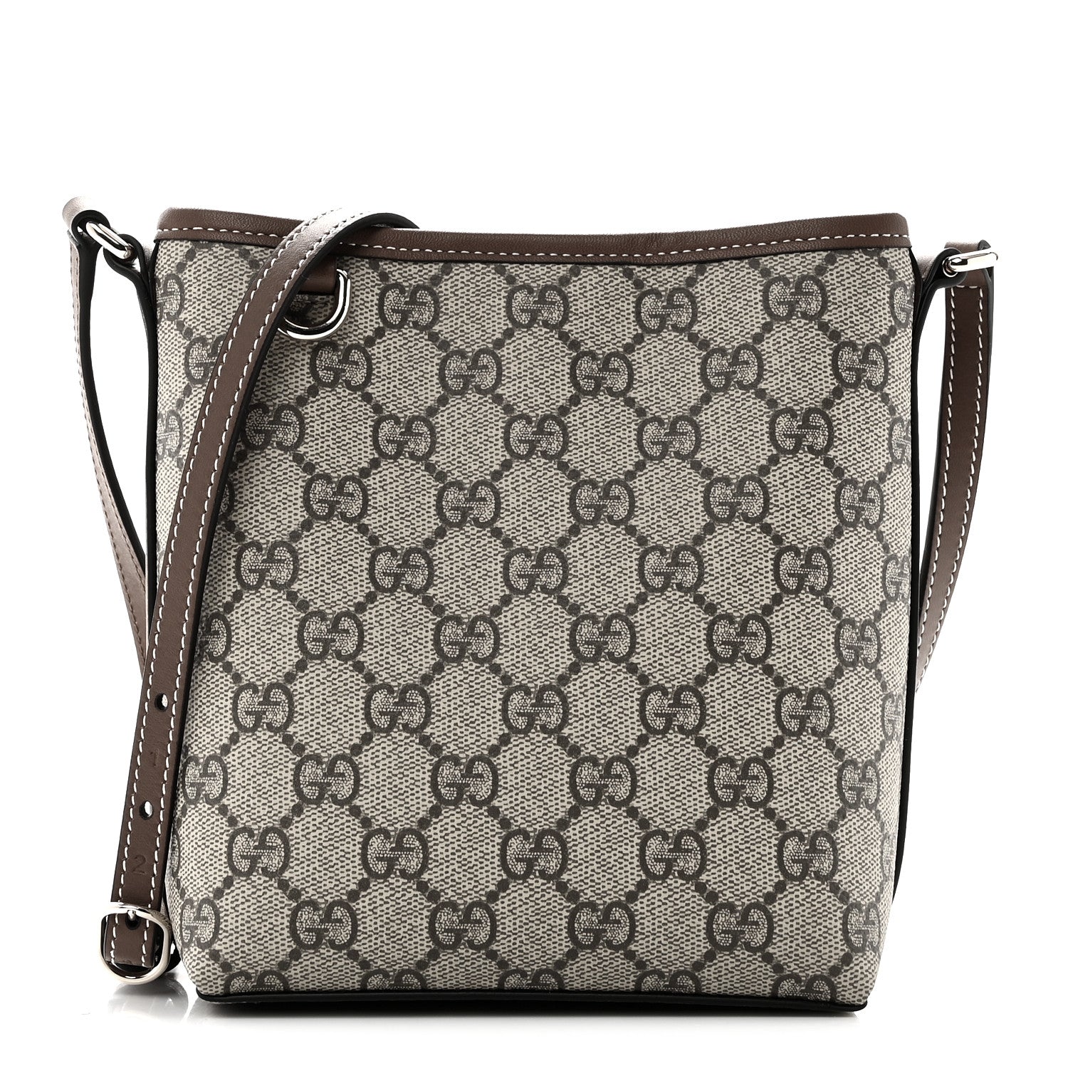 GG Supreme Monogram Emblem Nano Shoulder Bag Beige Ebony Sundial