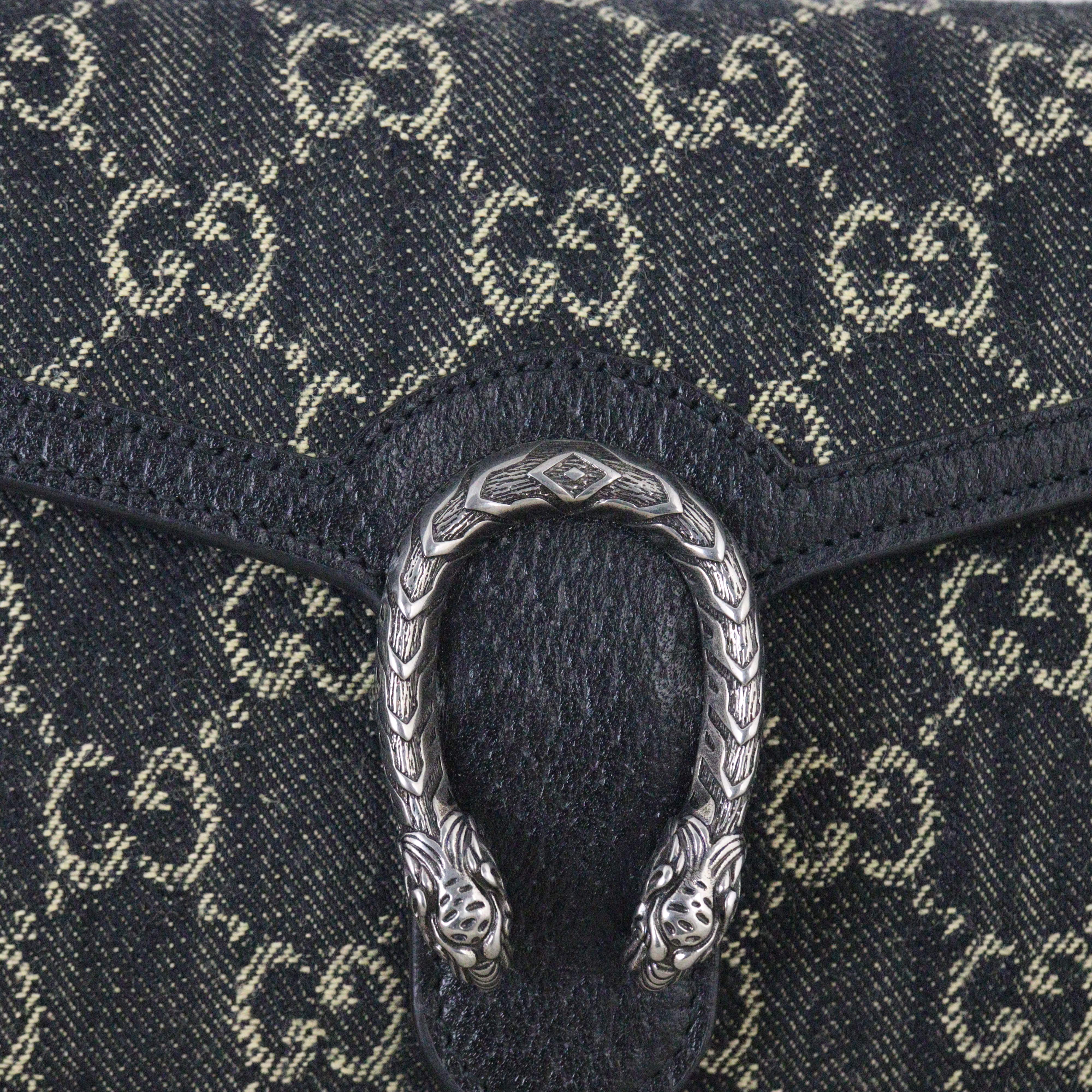 Gucci Dionysus GG Denim Chain Wallet