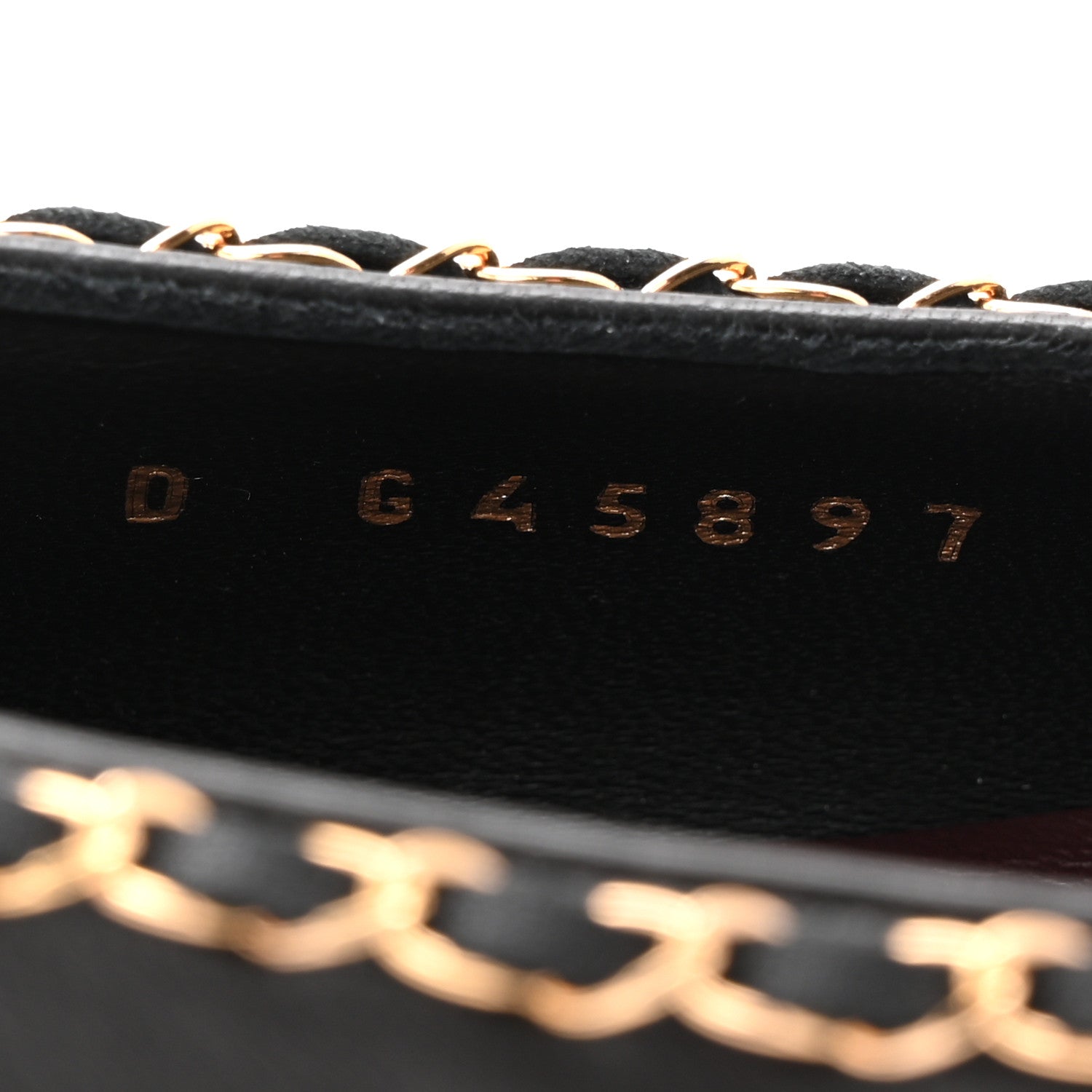 Lambskin Patent Cap Toe Chain Around Ballerina Flats 36 Black