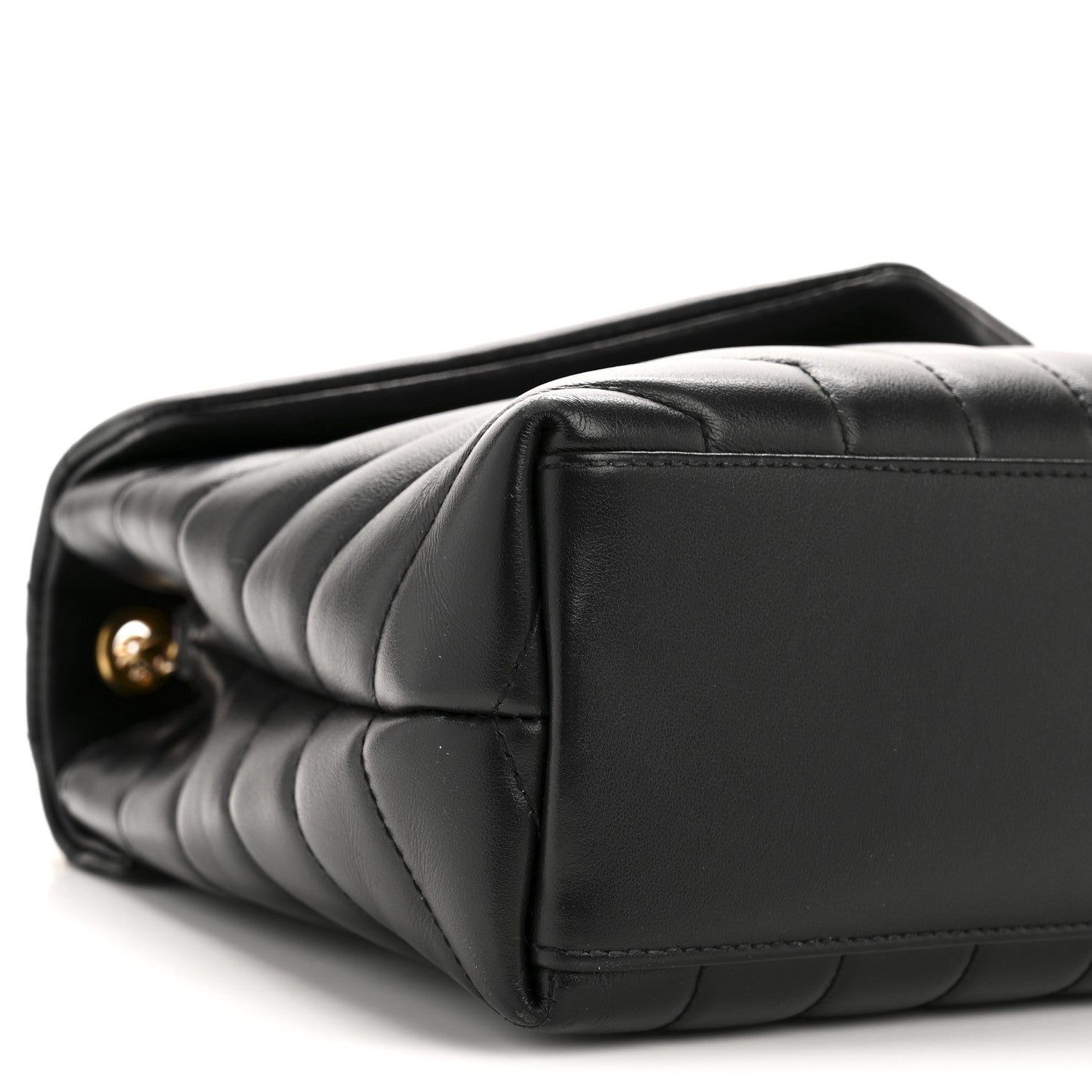 Calfskin Y Quilted Monogram Small Loulou Chain Satchel Black