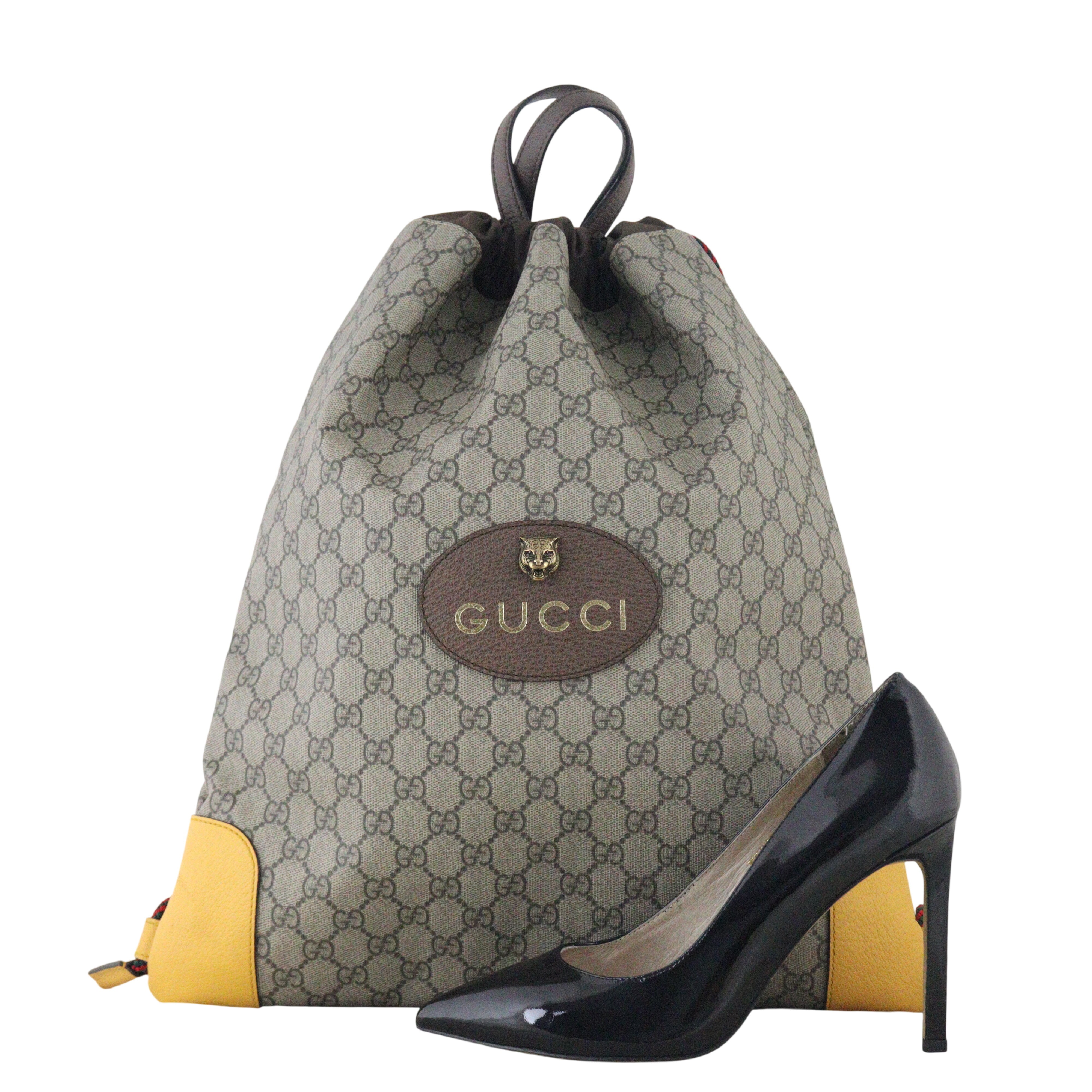 Gucci GG Supreme Neo Vintage Drawstring Backpack