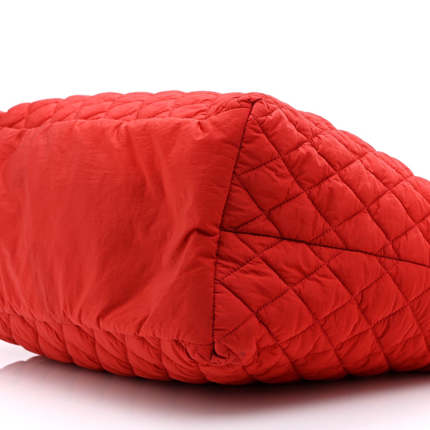Nylon Quilted Large Coco Cocoon Tote Red