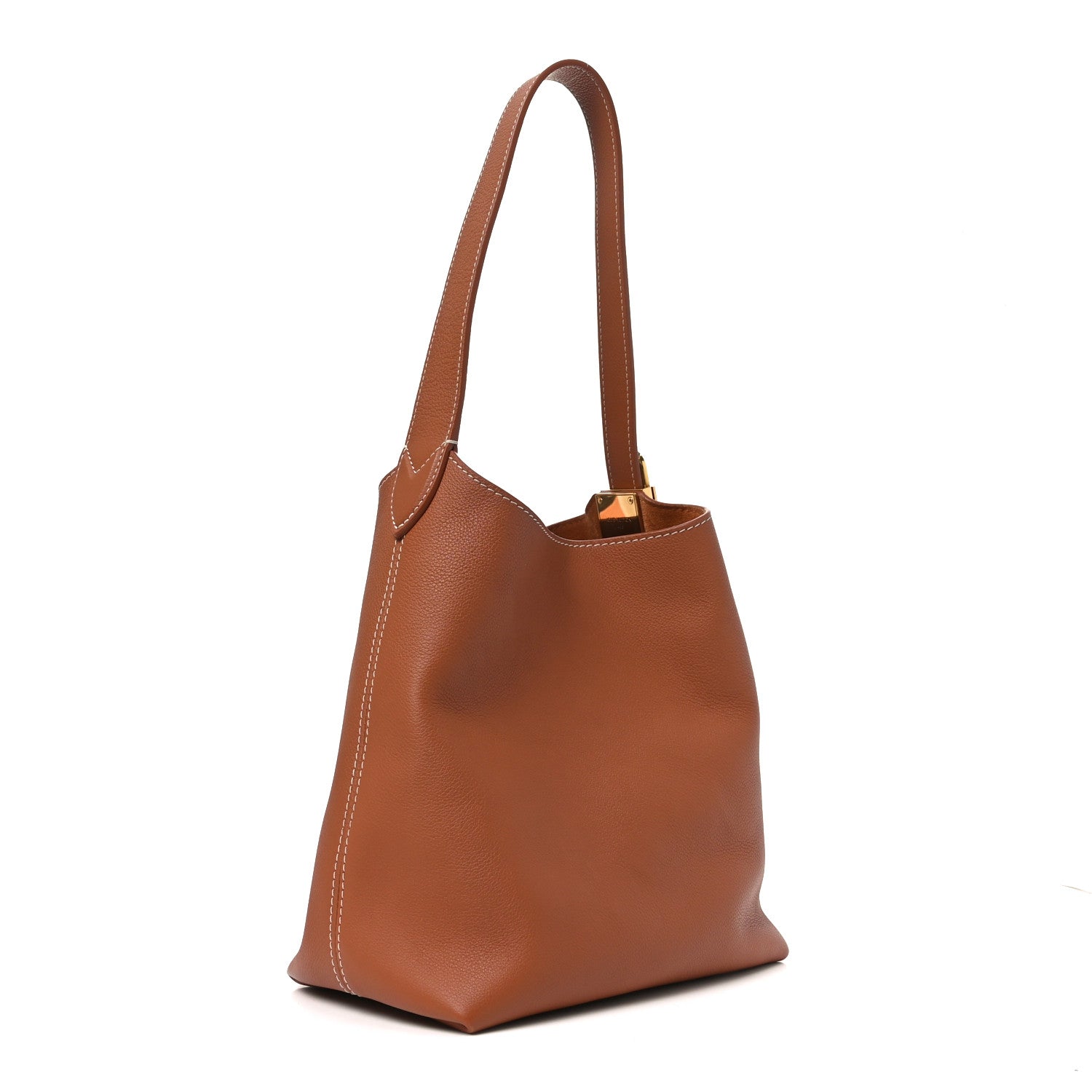Grained Calfskin Low Key Hobo PM Cognac