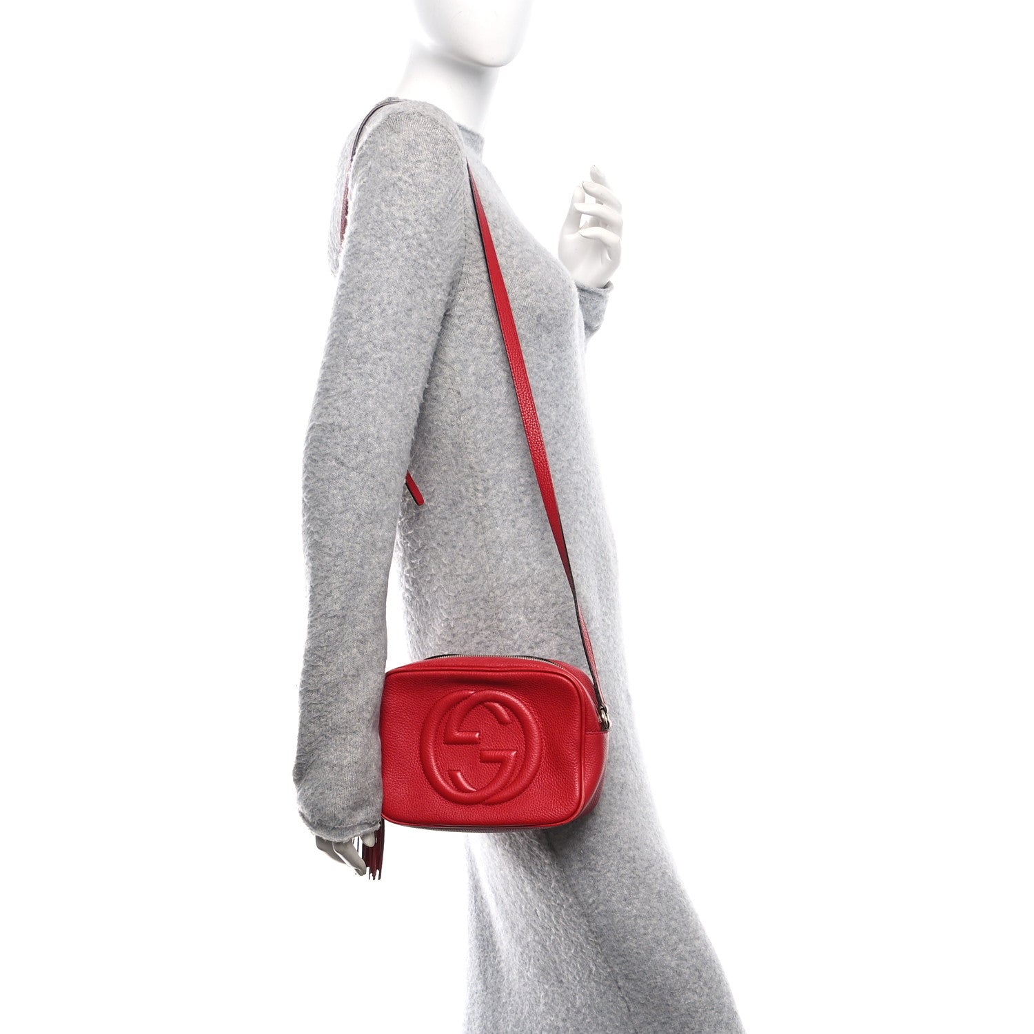 Pebbled Calfskin Small Soho Disco Bag Tabasco Red