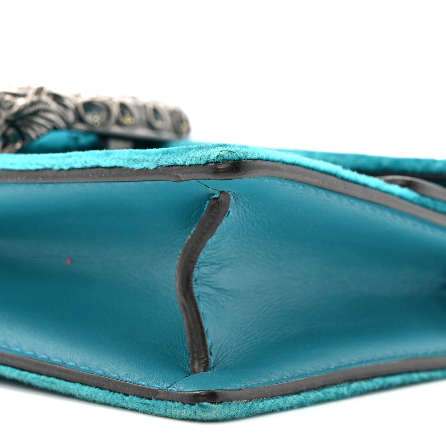 Velvet Super Mini Dionysus Shoulder Bag Pavone Cyan