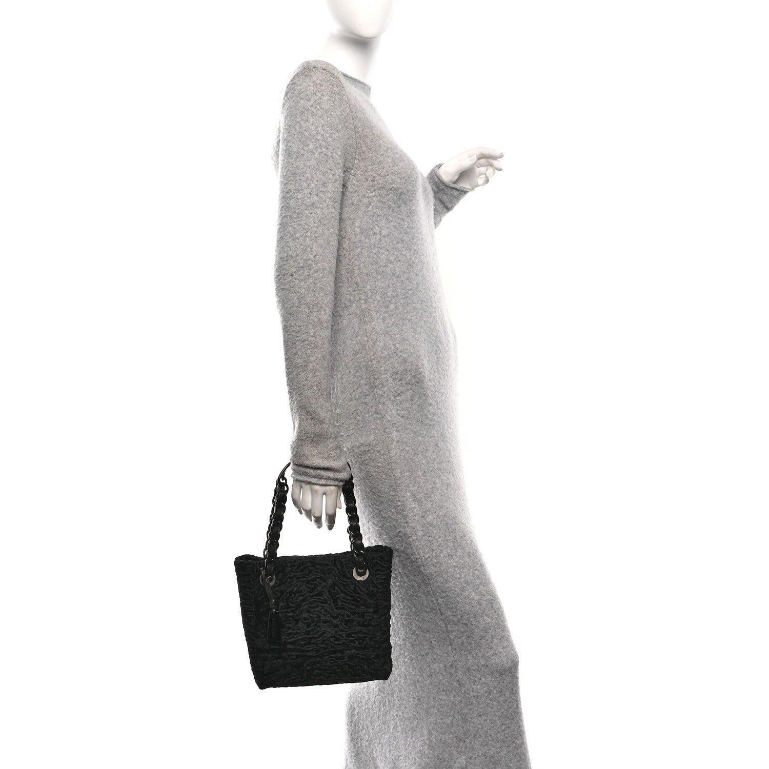 Persian Lamb Fur Tote Black