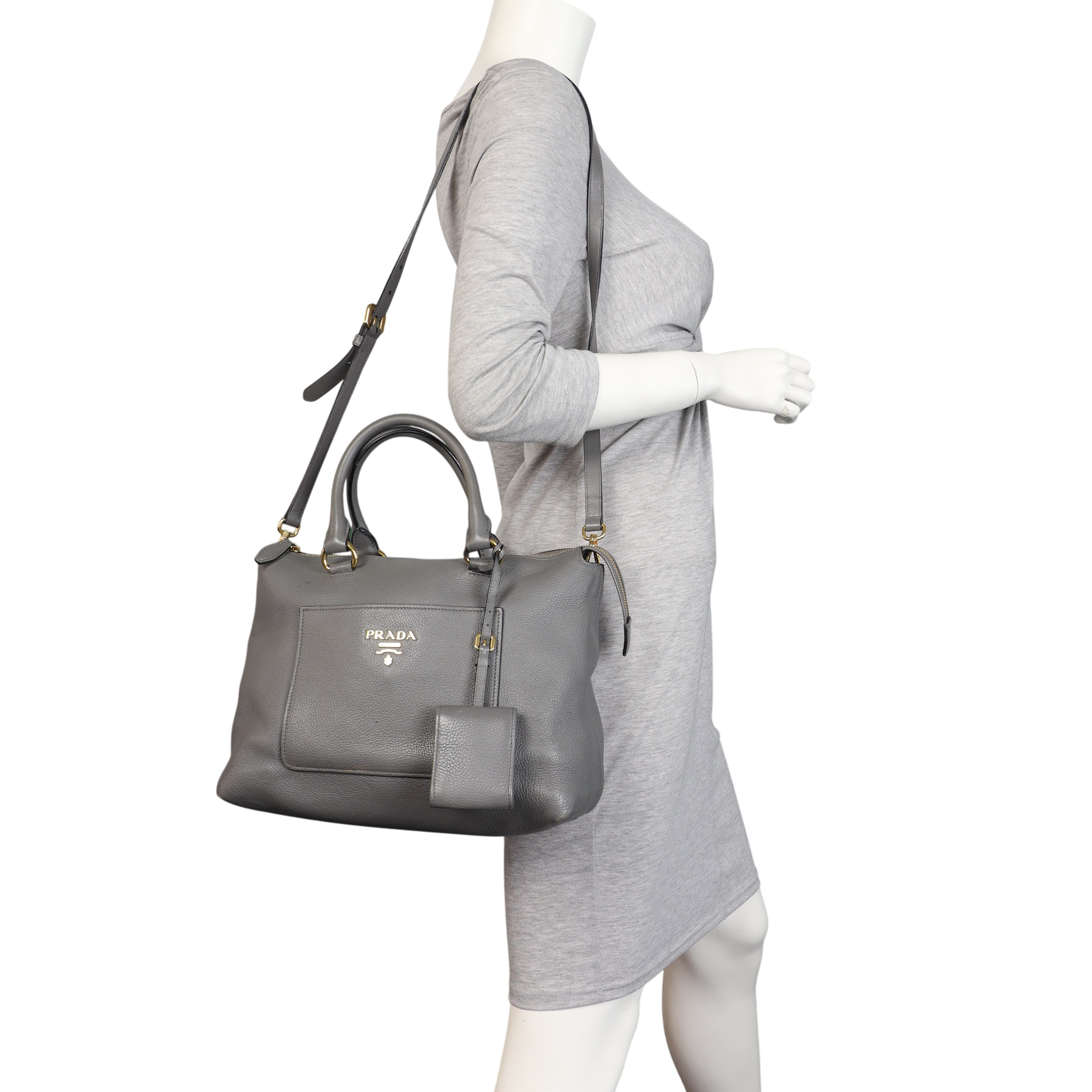 Prada Vitello Daino Zip Tote
