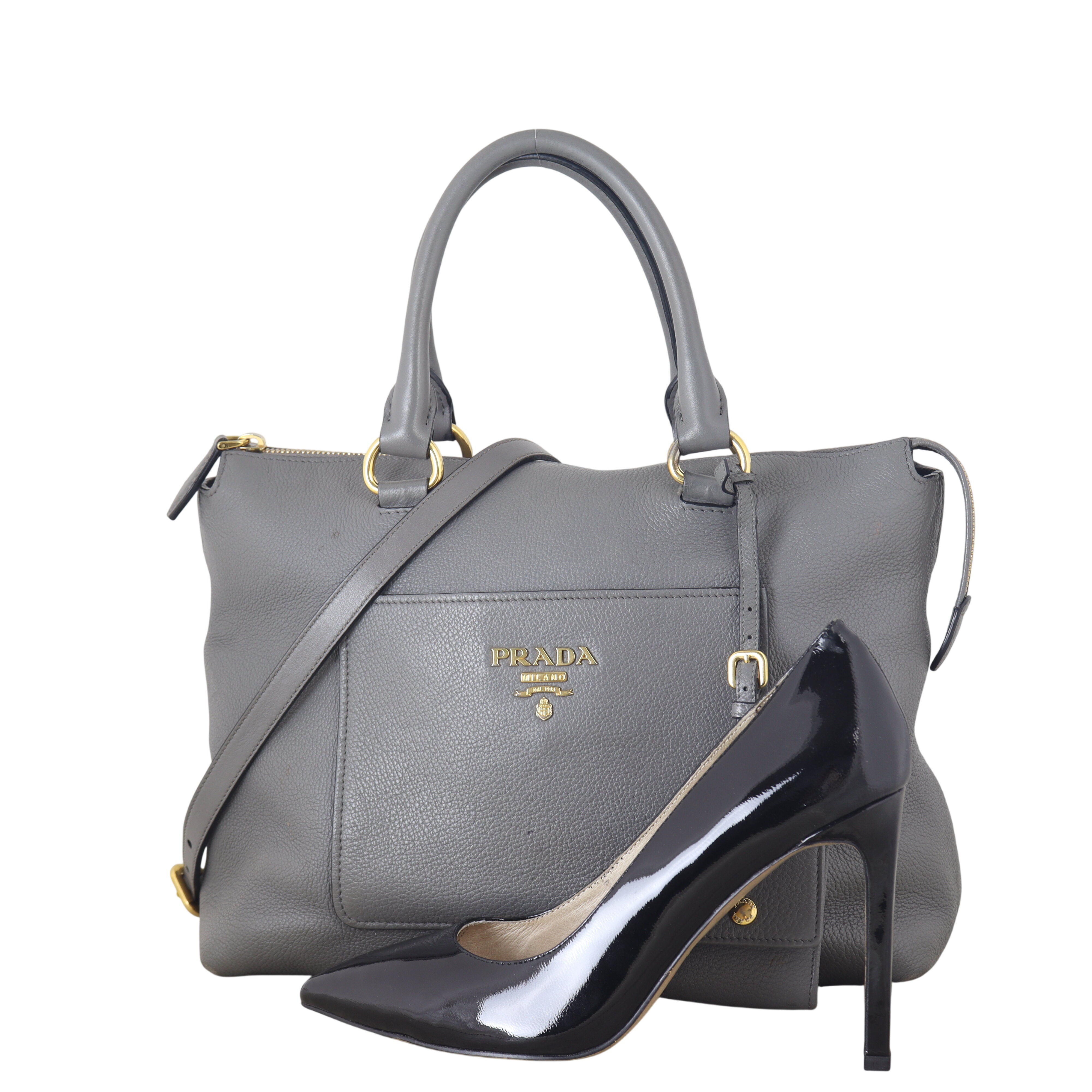 Prada Vitello Daino Zip Tote